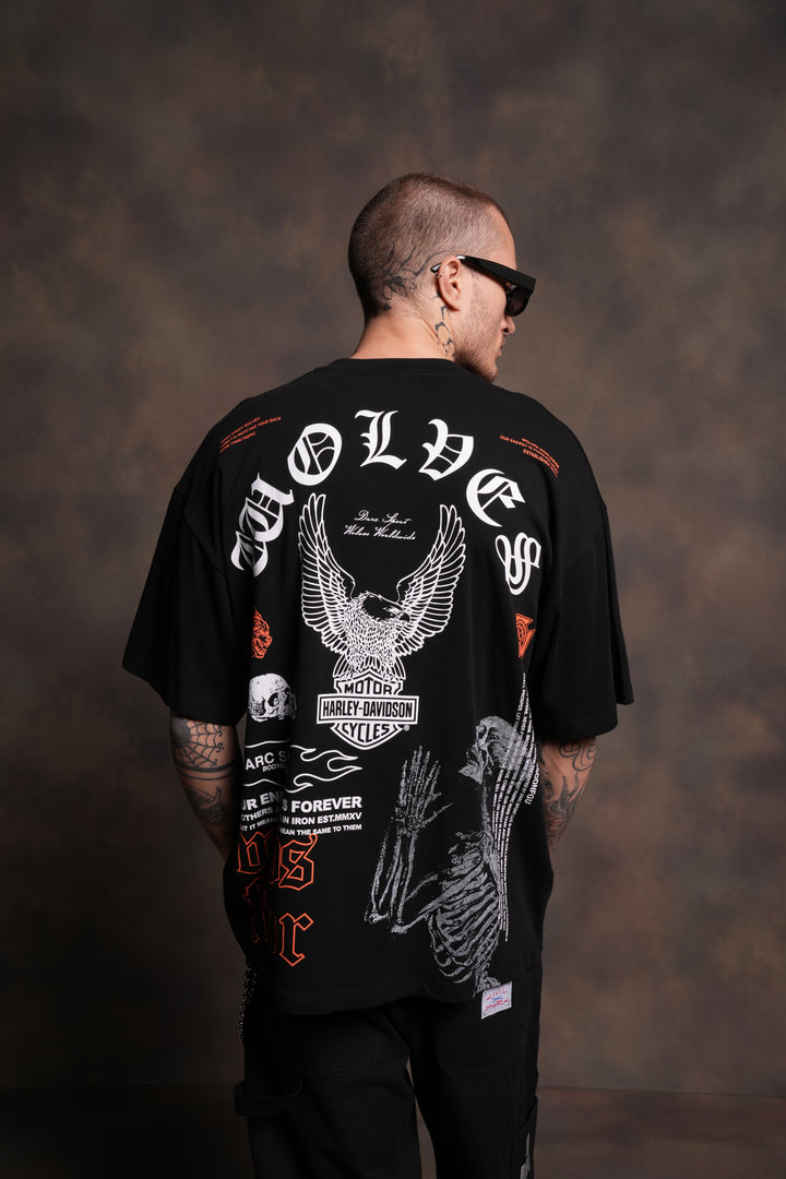 The Eagle & The Wolf "Premium" Oversized Tee in Black