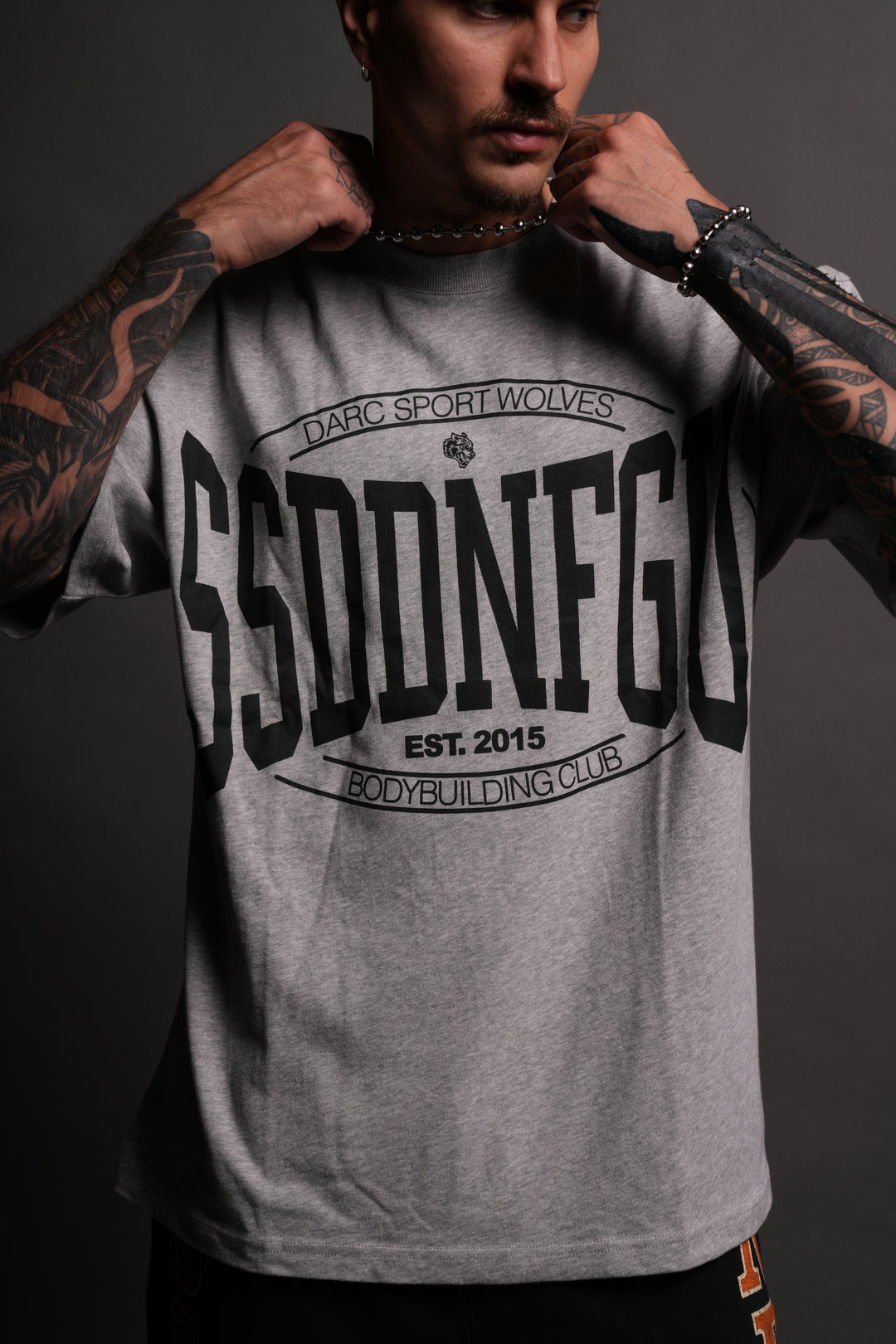 SSDDNFGU FRVR "Premium" Oversized Tee in Light Athletic Gray