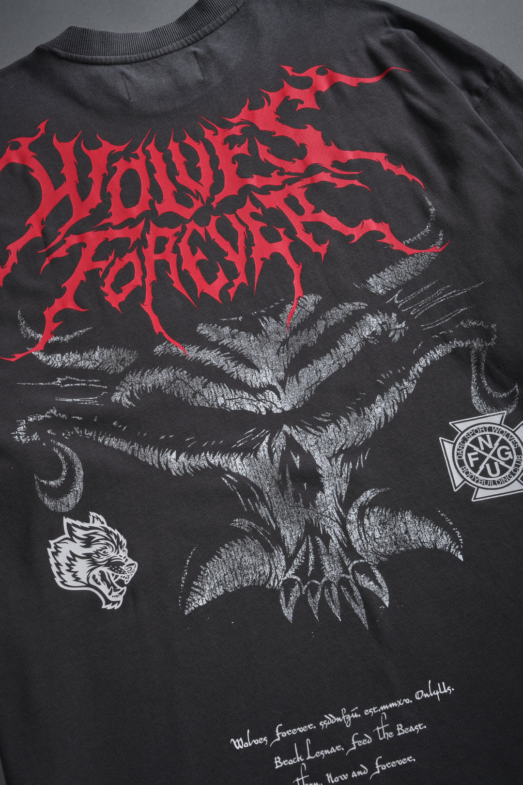 Feed the Beast Premium Oversized Tee in Wolf Gray