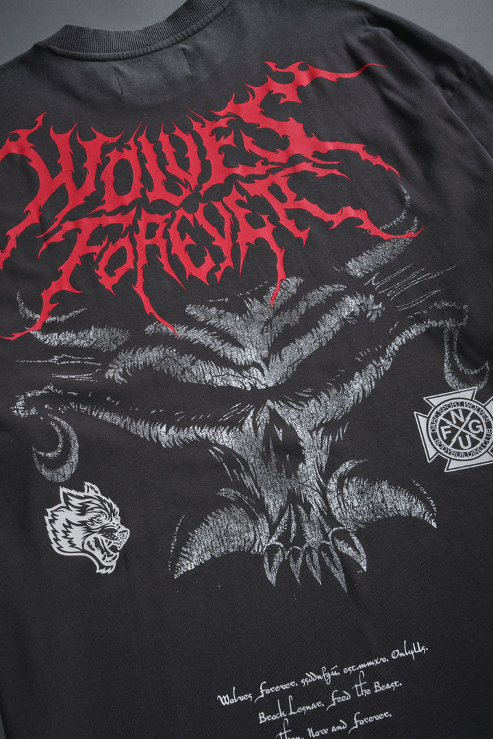 Feed the Beast Premium Oversized Tee in Wolf Gray