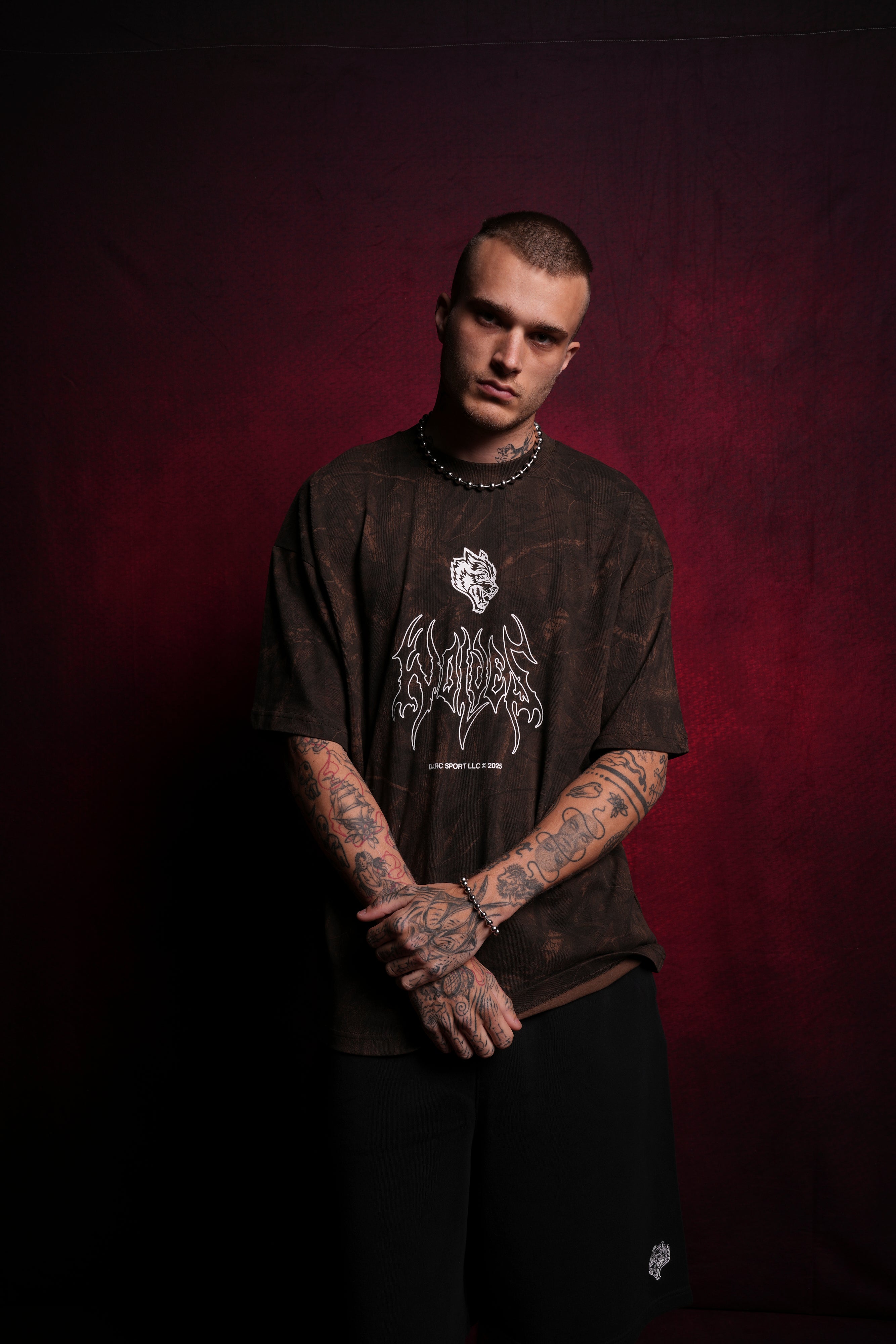 Origin Hesh "Premium" Oversized Tee in Brown Driftwood Forest Camo