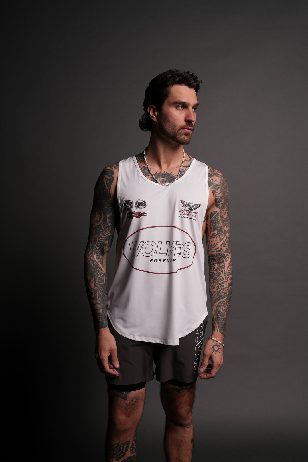 Live Fast V3 "Dry Wolf" (Drop) Tank in Cream