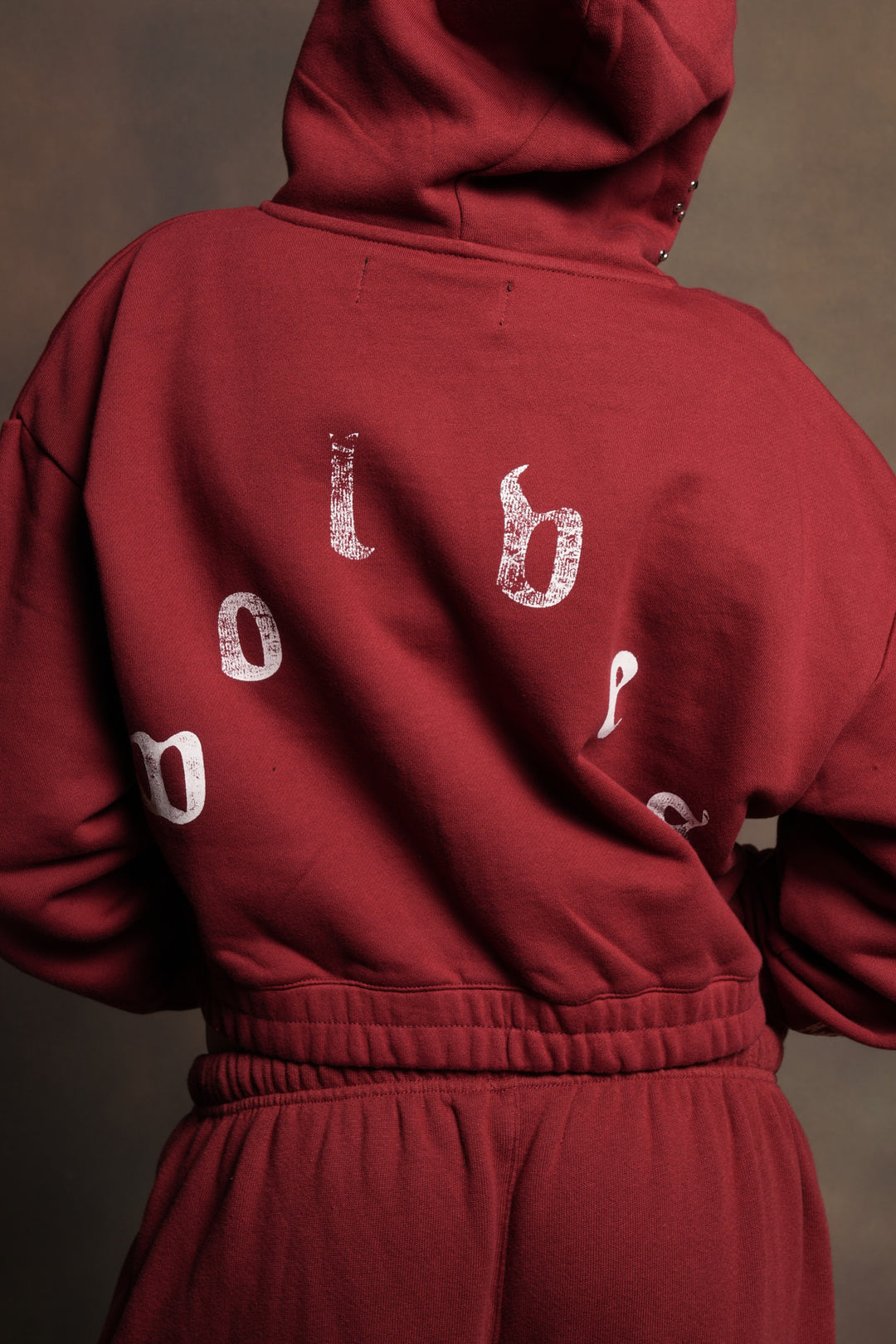 Stud Lobo Chambers Cropped Zip Hoodie In Cherry Red