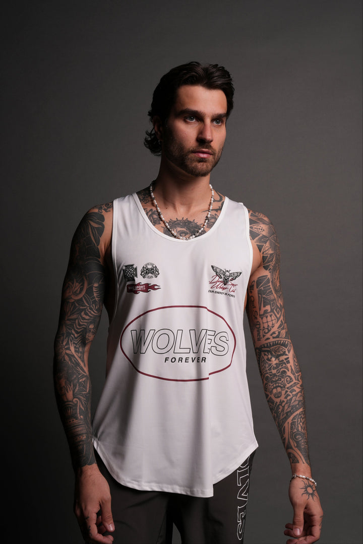 Live Fast V3 "Dry Wolf" (Drop) Tank in Cream