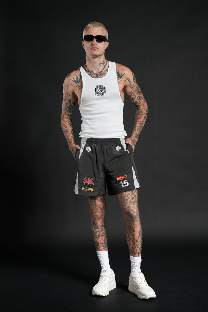 You Underestimate My Power Zdan Shorts in Wolf Gray