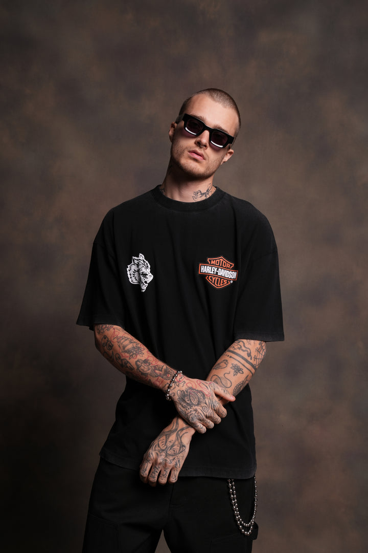 The Snake & The Wolf "Premium" Oversized Tee in Black