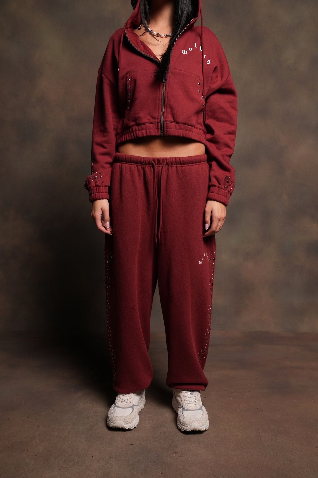 Stud Lobo Premium Lounger Sweatpants In Cherry Red