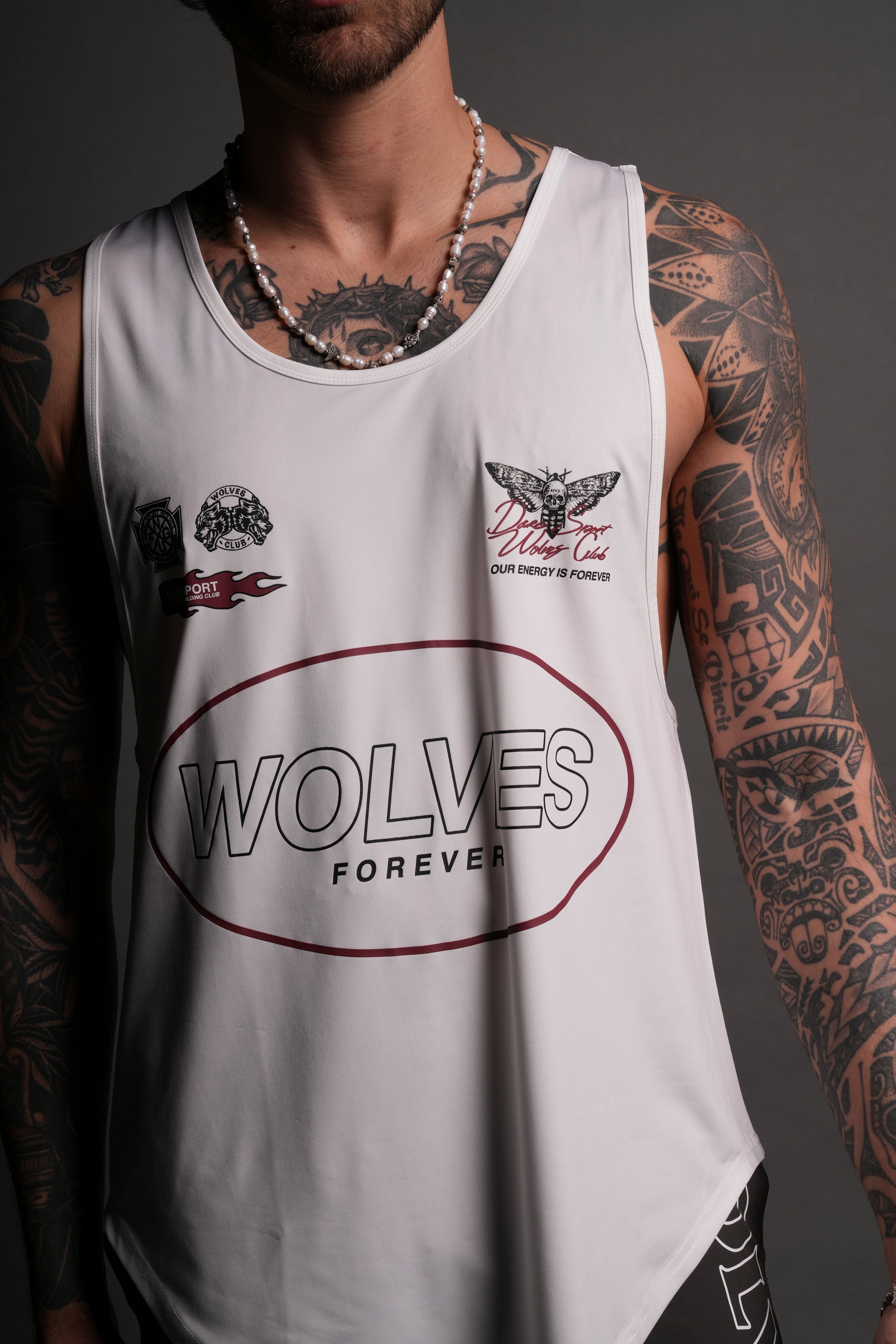 Live Fast V3 "Dry Wolf" (Drop) Tank in Cream