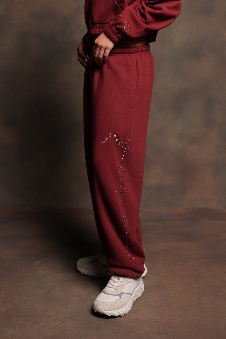 Stud Lobo Premium Lounger Sweatpants In Cherry Red