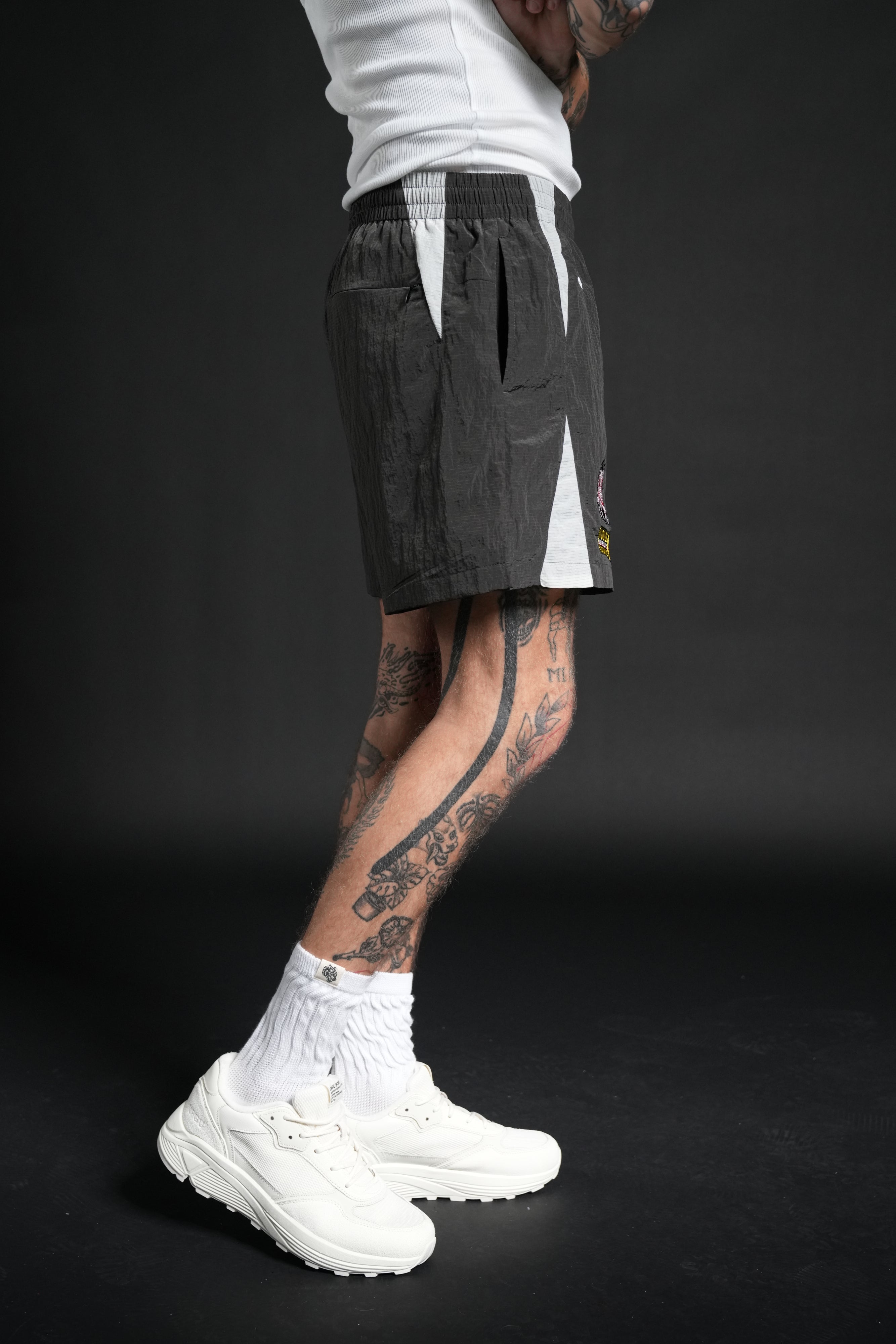 You Underestimate My Power Zdan Shorts in Wolf Gray