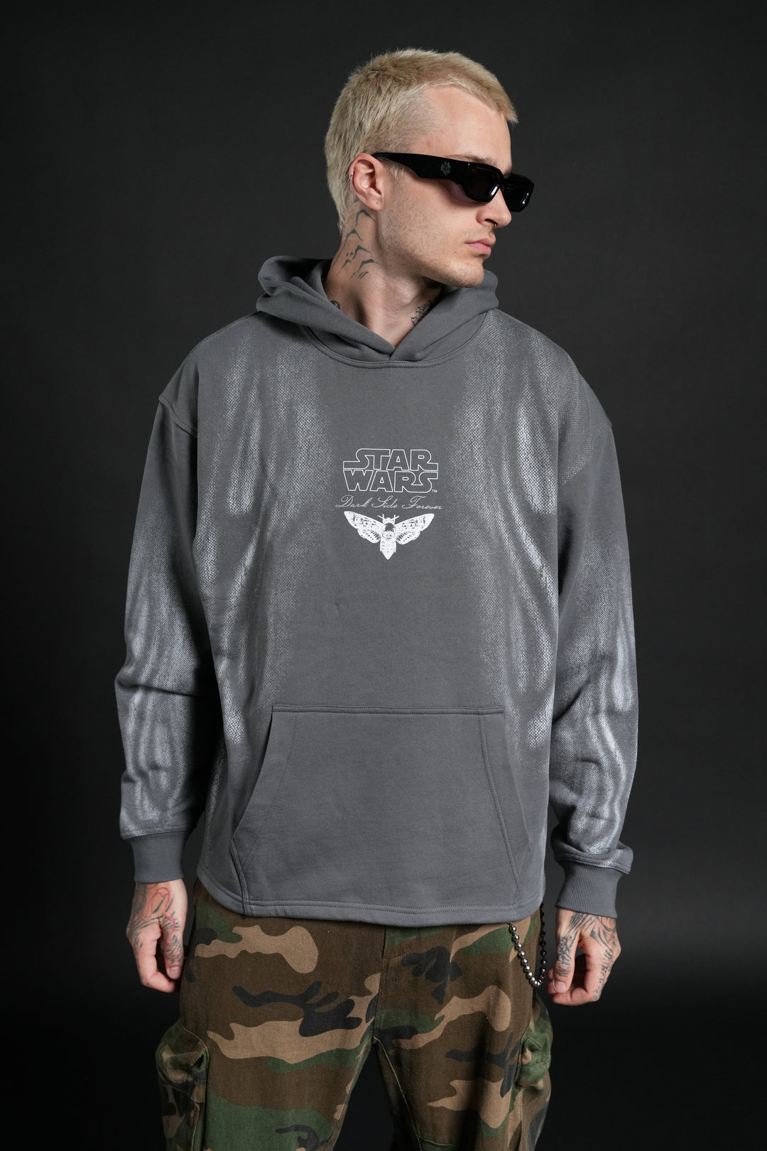 Dark Flame Moaty Hoodie in Slate Gray