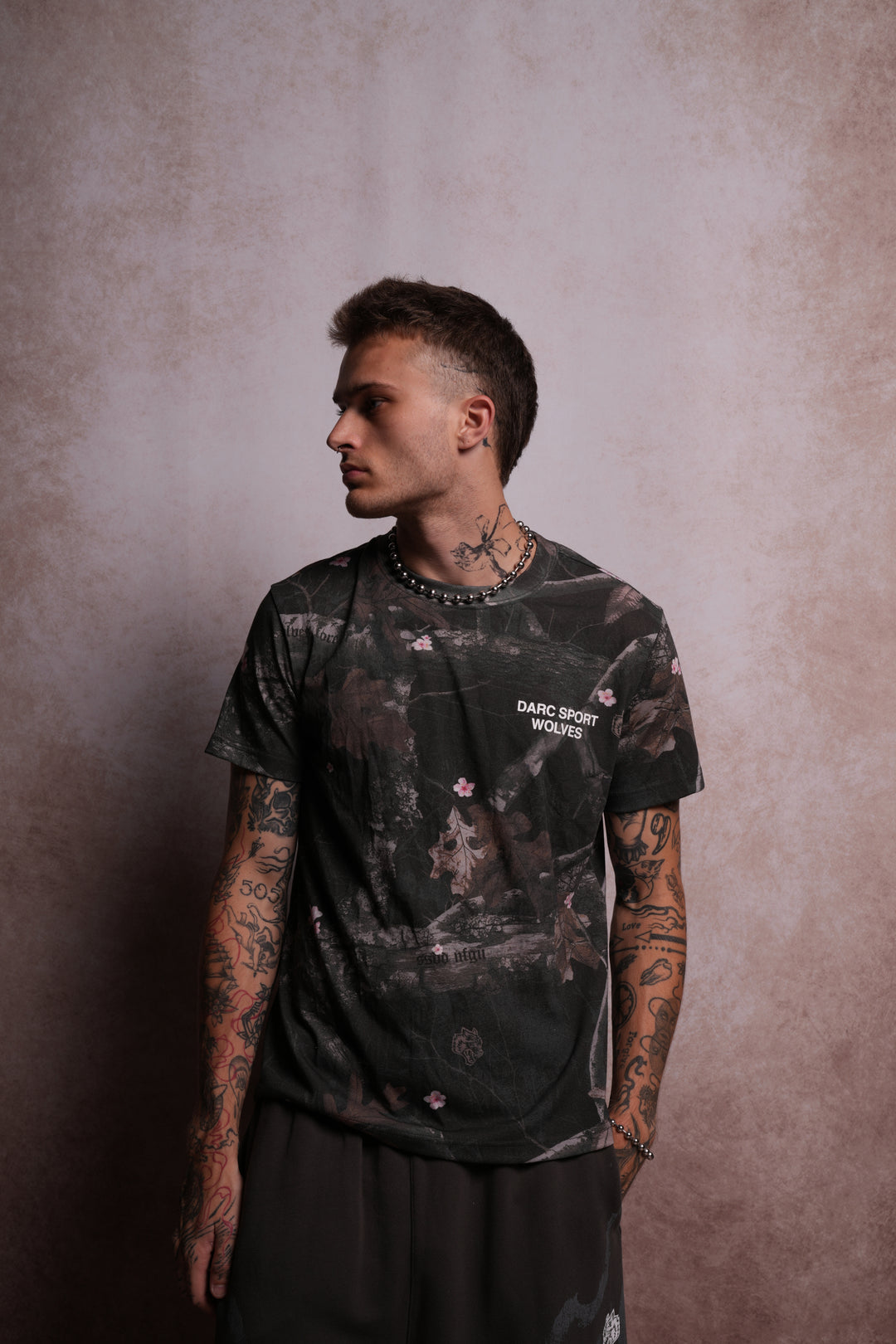 Darc Sport Wolves J. Dean "Premium" Oversized Tee in Darc Blossom Woodland Camo
