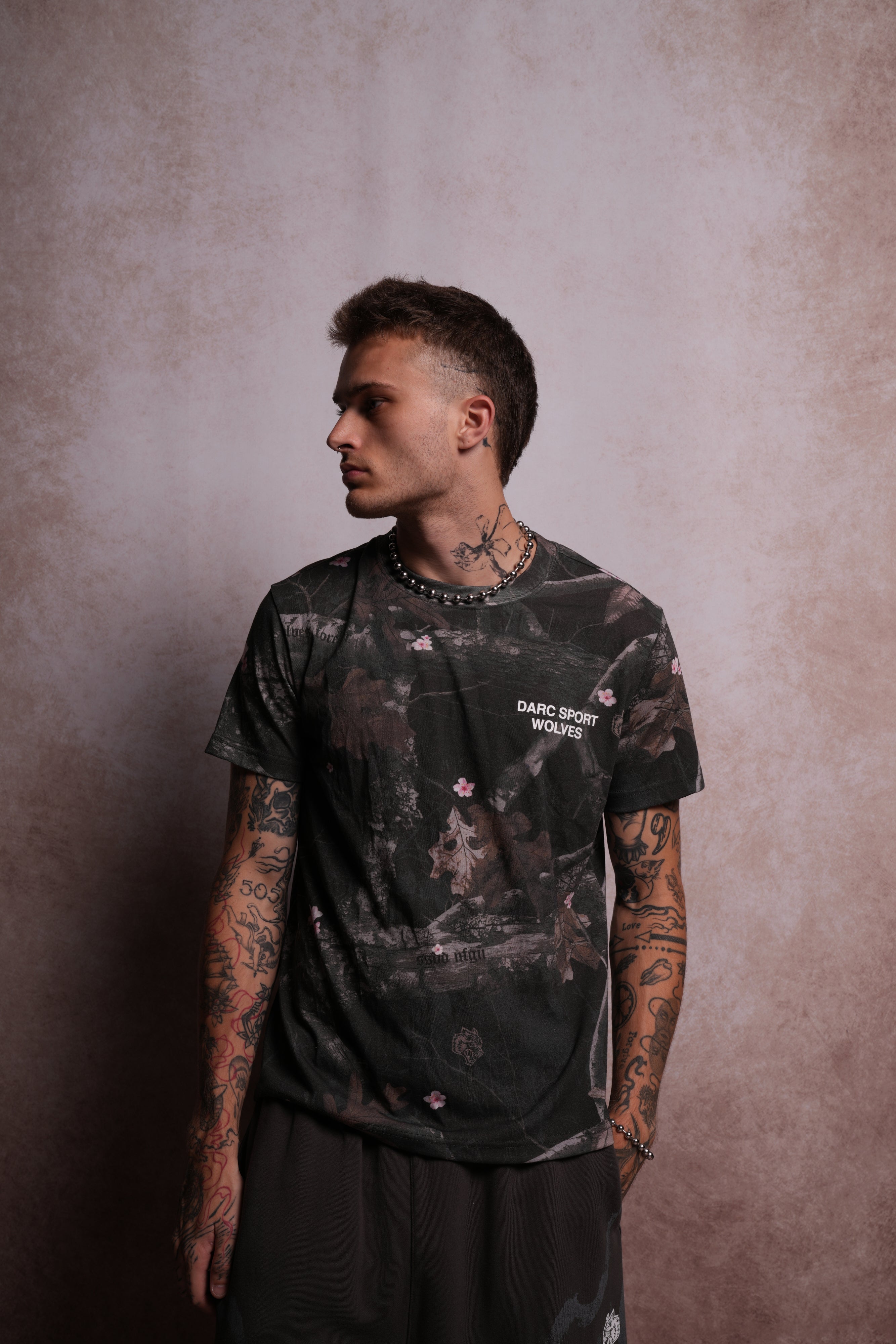 Darc Sport Wolves J. Dean "Premium" Tee in Darc Blossom Woodland Camo