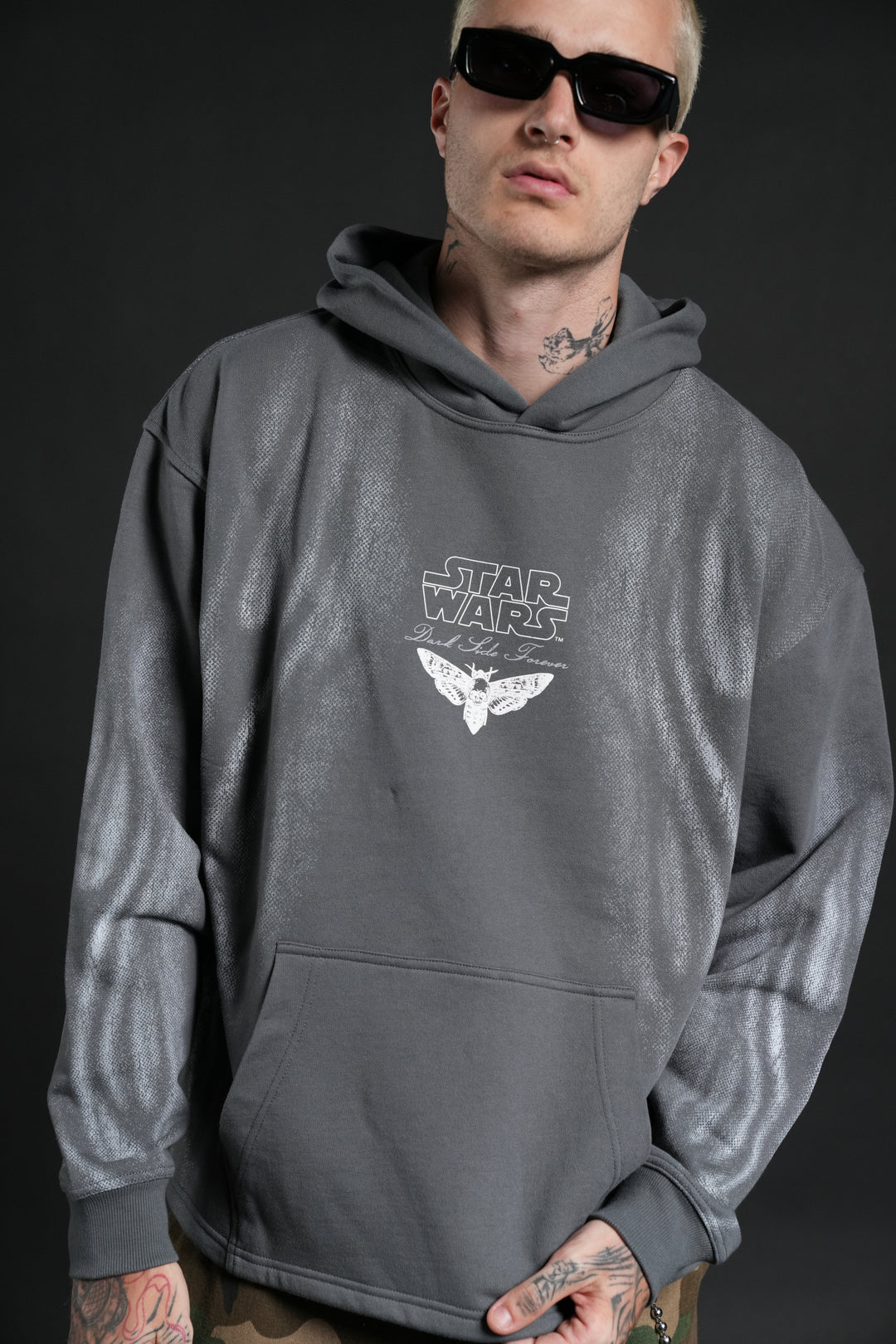 Dark Flame Moaty Hoodie in Slate Gray