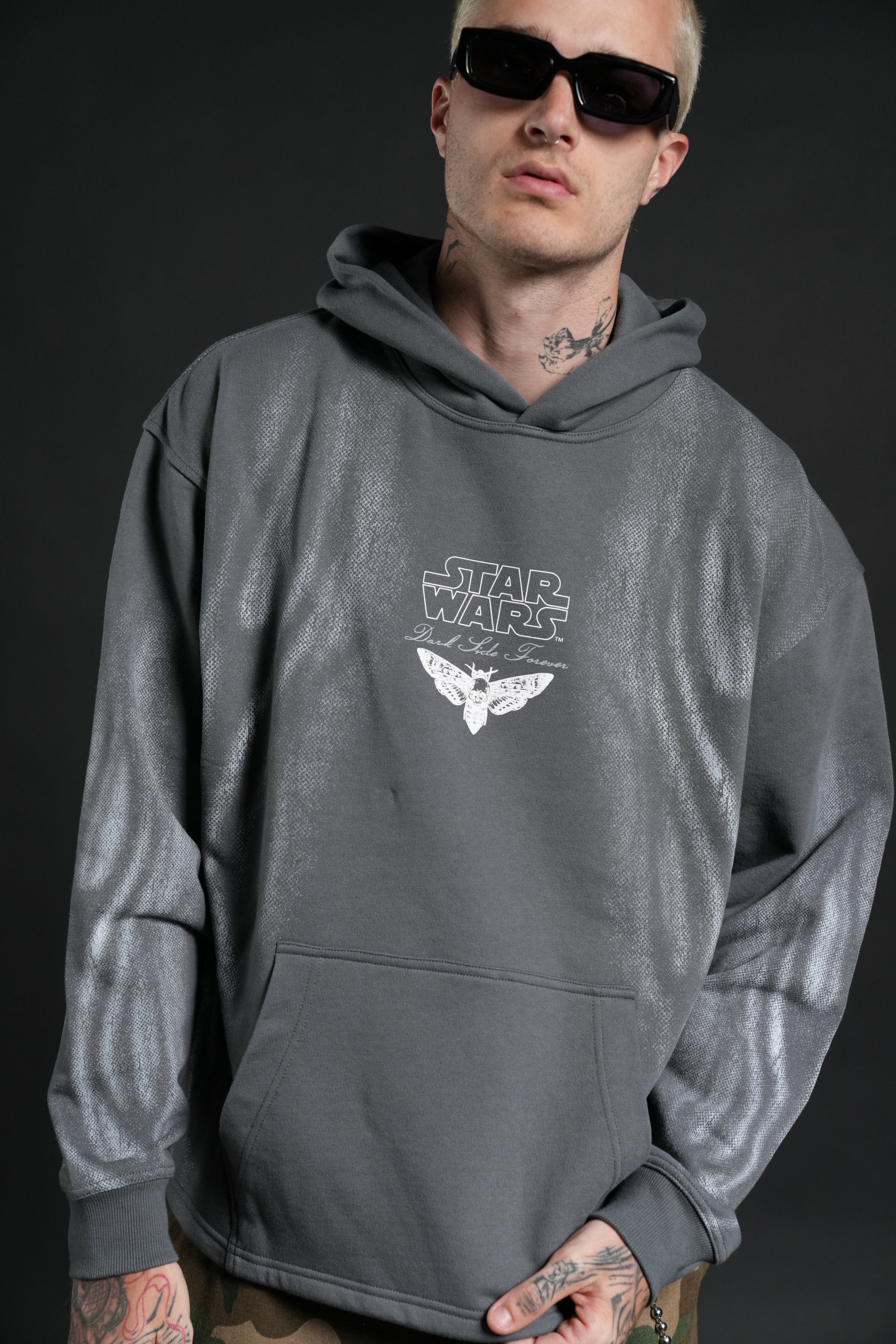 Dark Flame Moaty Hoodie in Slate Gray