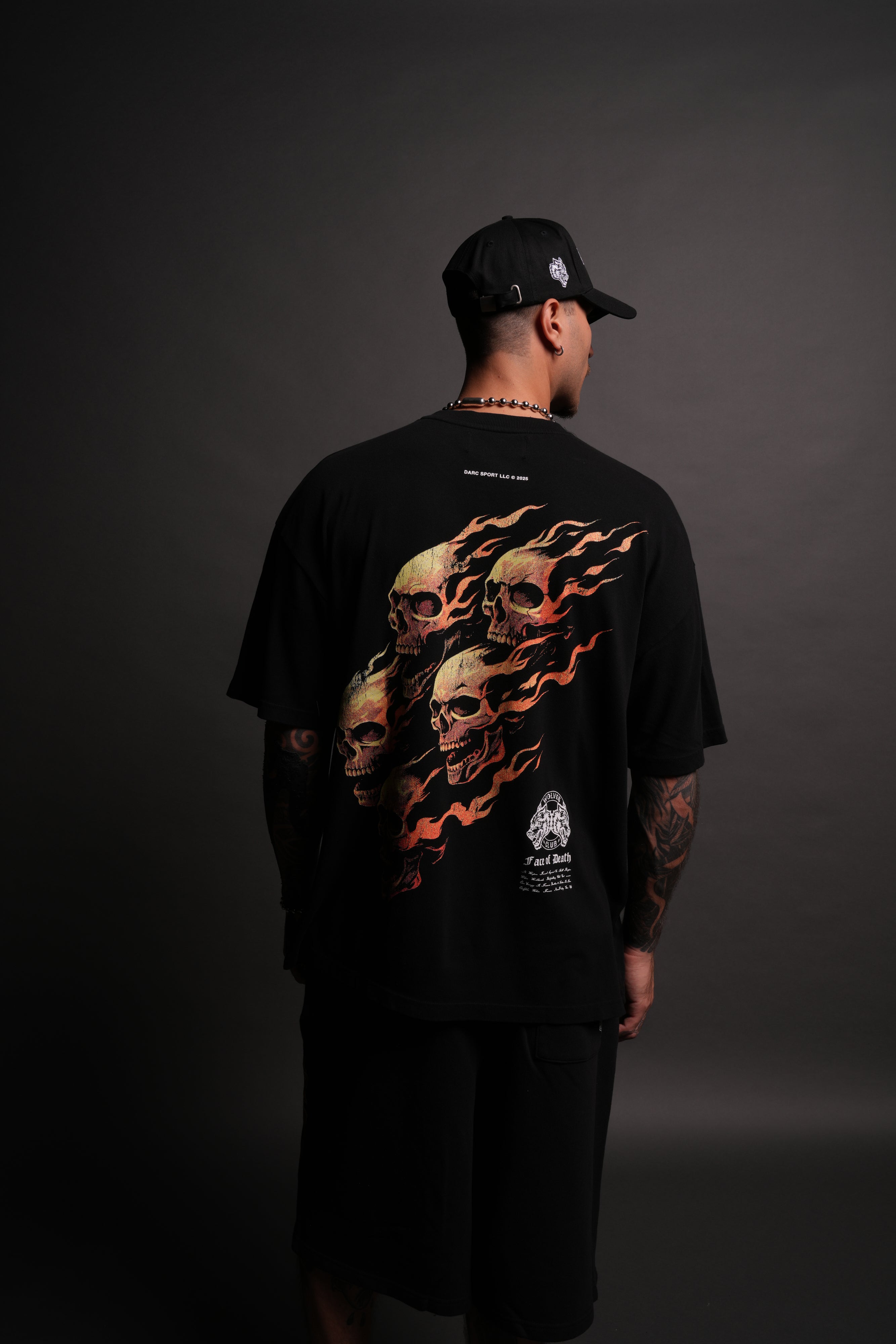 Death Face "Premium" Oversized Tee in Black