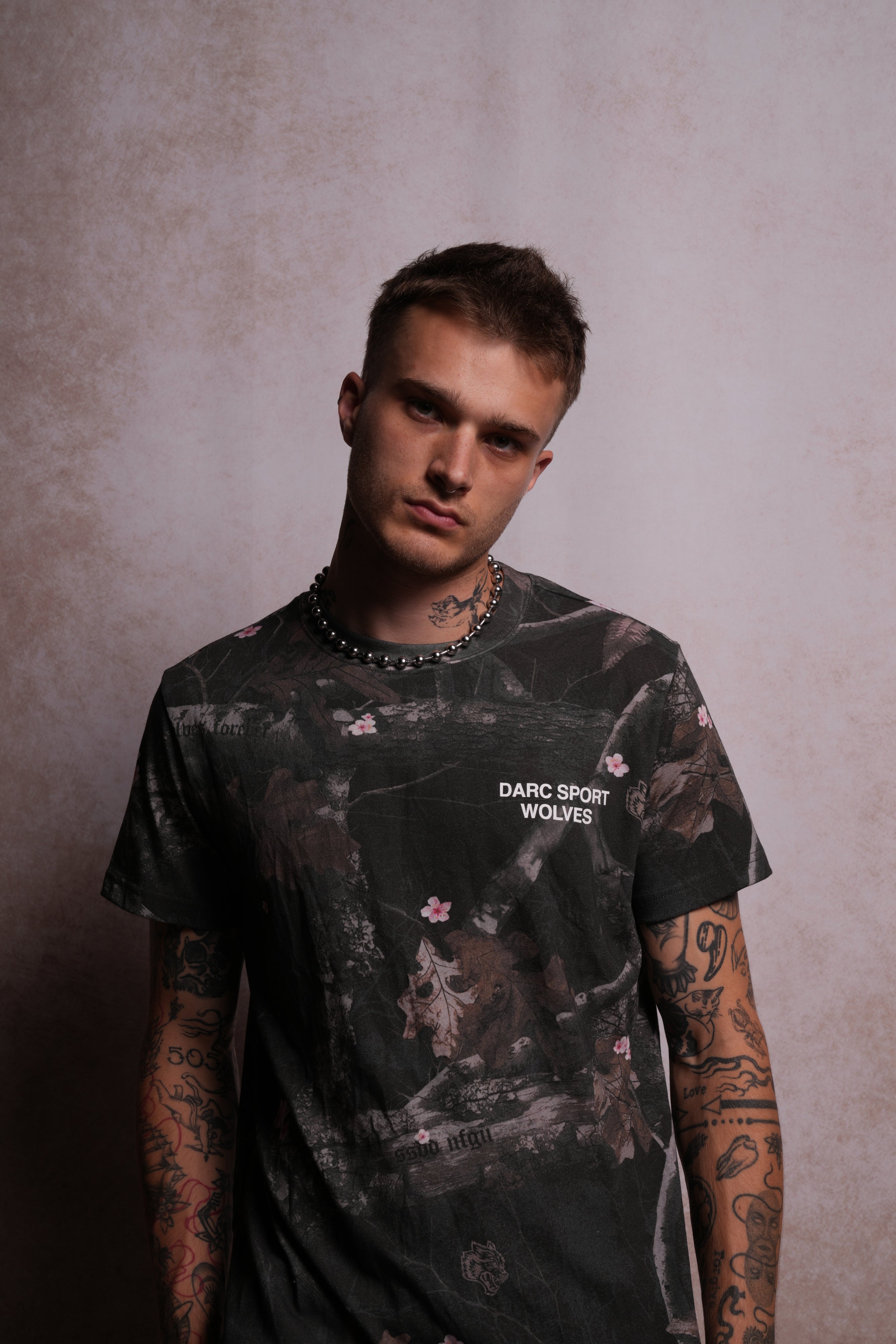 Darc Sport Wolves J. Dean "Premium" Tee in Darc Blossom Woodland Camo