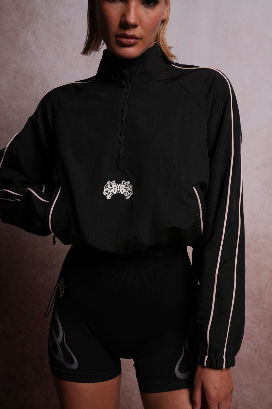 She Forever Rec Jacket in Black/Cherry Blossom
