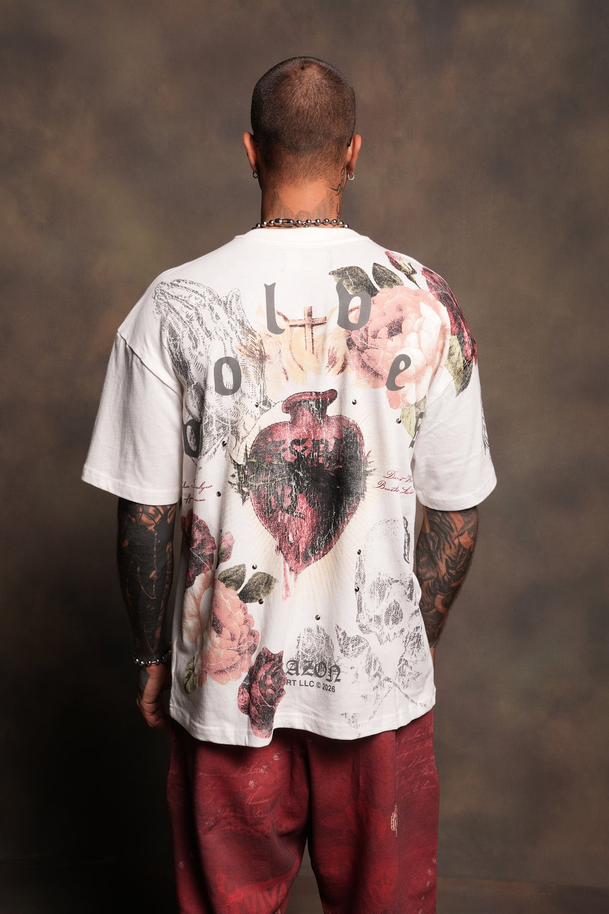 Darc Corazon Premium Oversized Tee In Cream