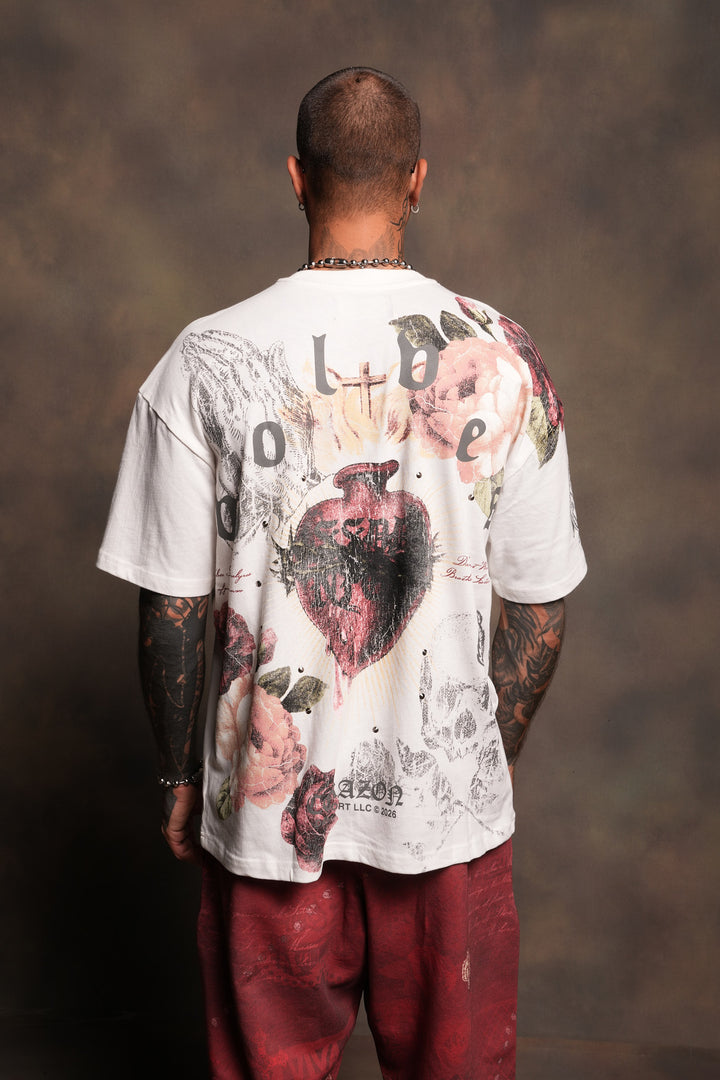Darc Corazon Premium Oversized Tee In Cream
