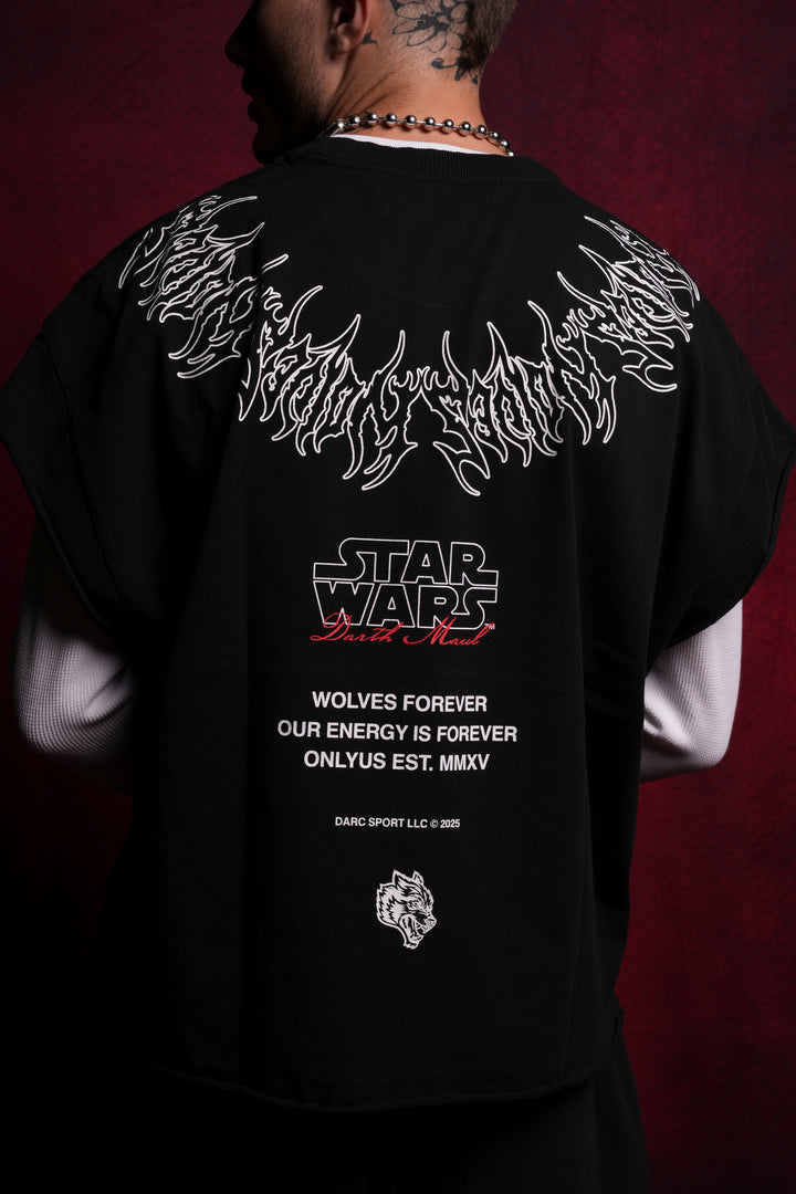 Dark Apprentice "Grunge" Cut Off Tee in Black
