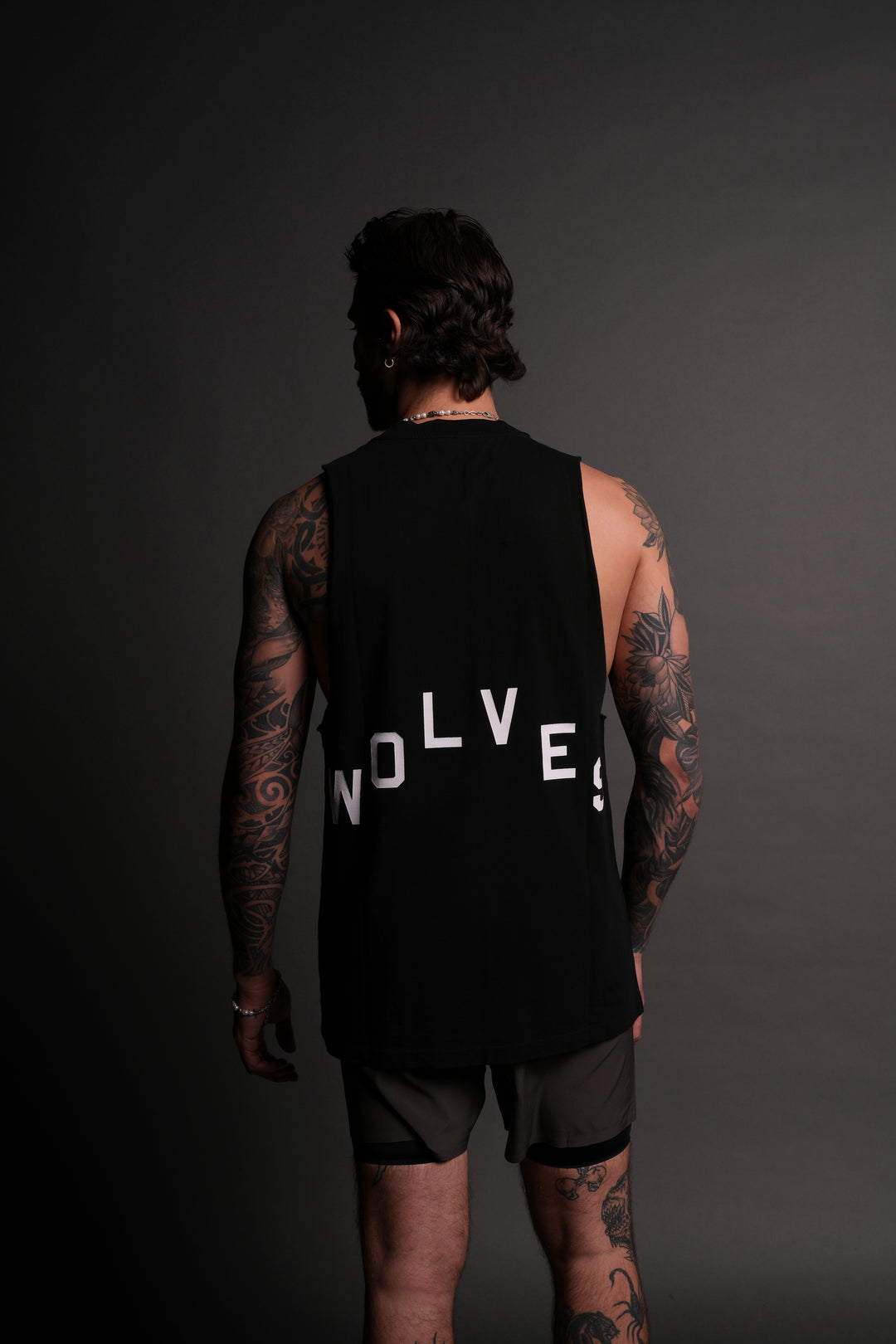 Wolves Pyramid "Tommy" Muscle Tee in Black