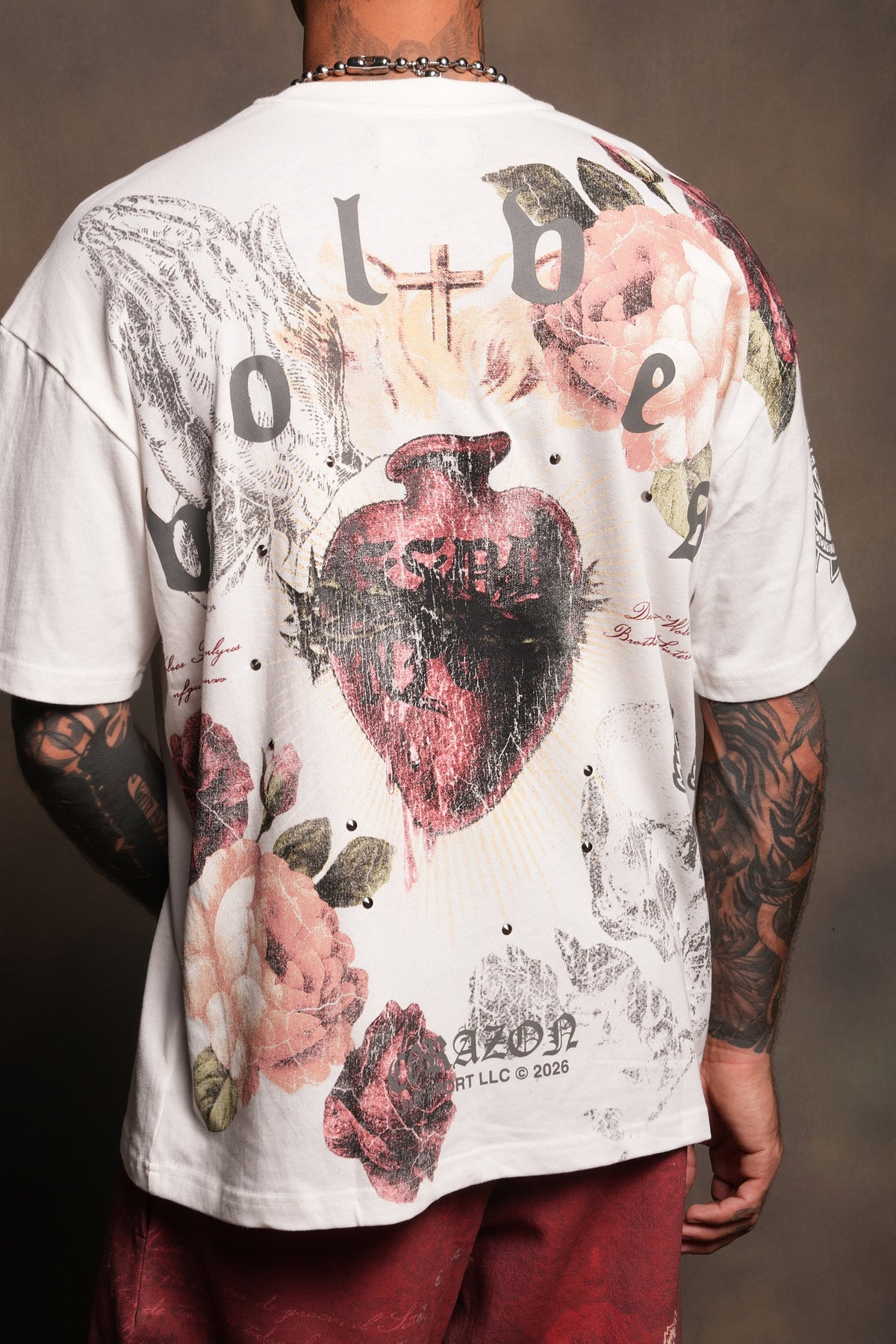 Darc Corazon Premium Oversized Tee In Cream