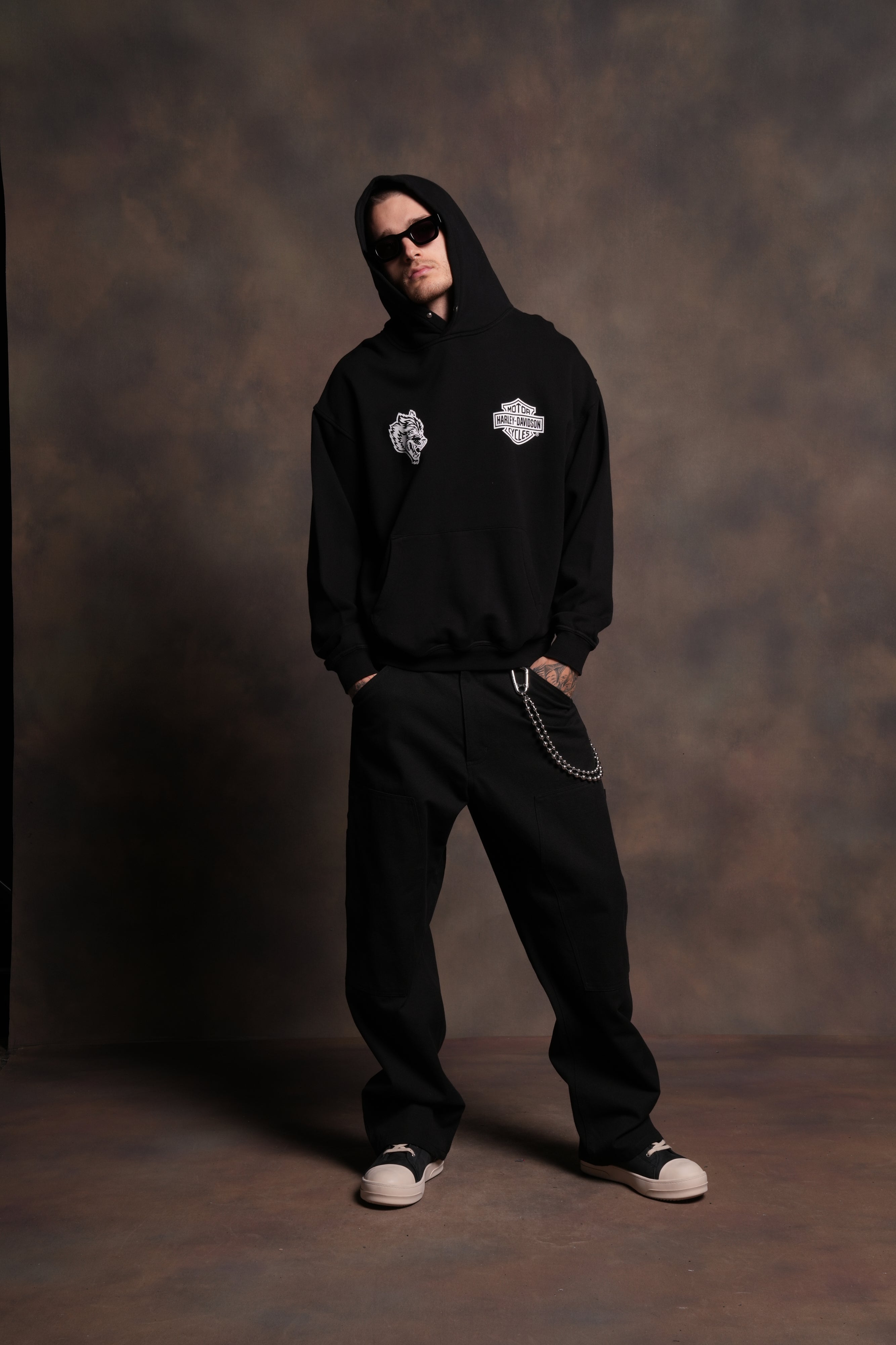 Harley-Davidson Wolves "Pierce" Hoodie in Black
