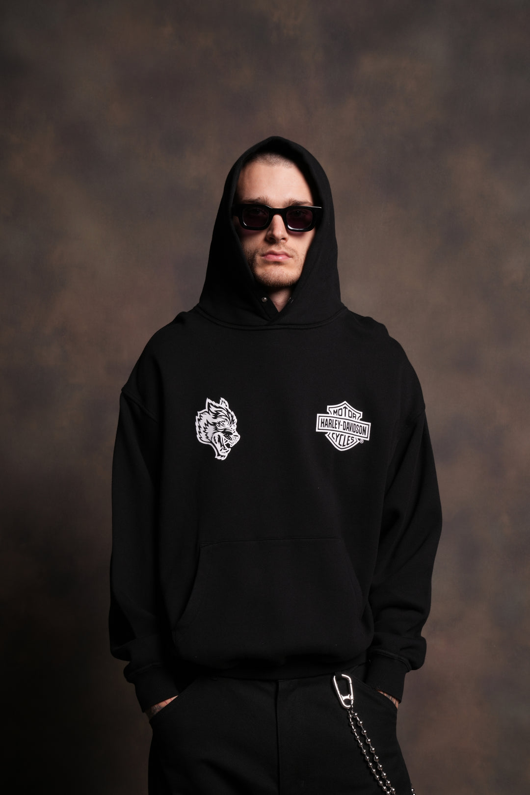 Harley-Davidson Wolves "Pierce" Hoodie in Black