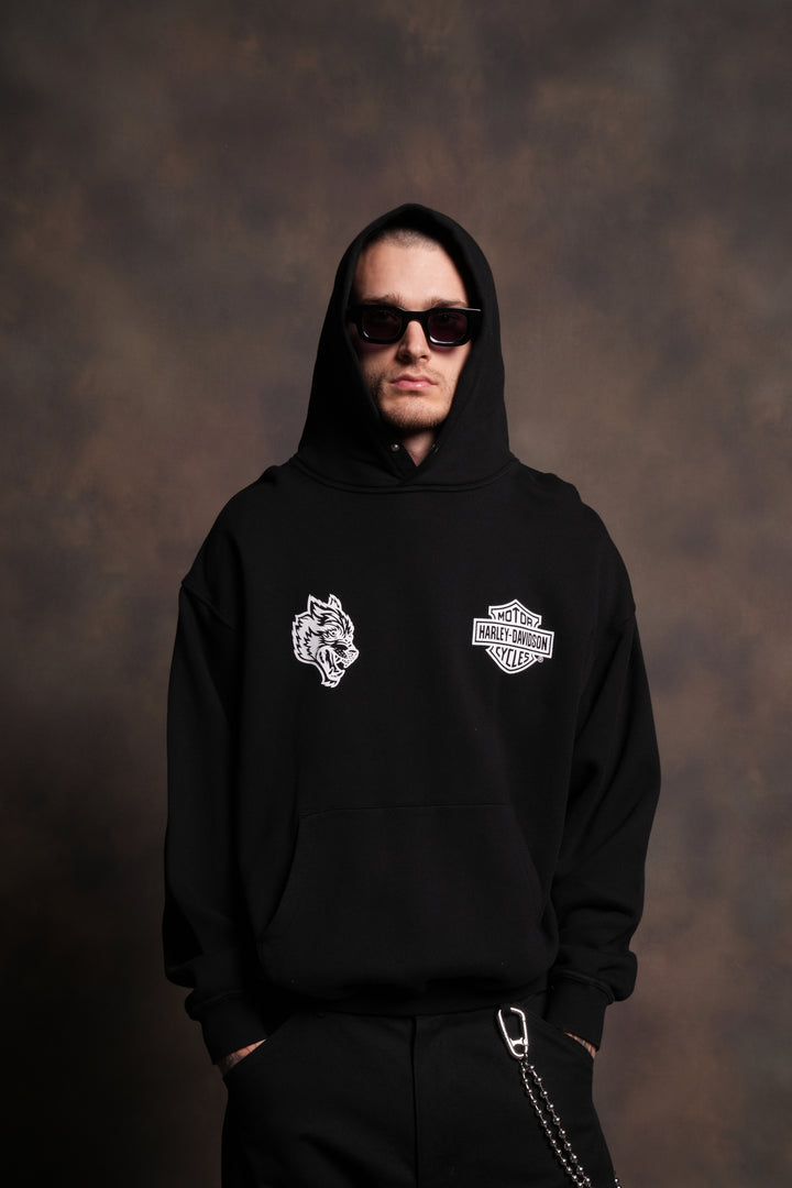 Harley-Davidson Wolves "Pierce" Hoodie in Black