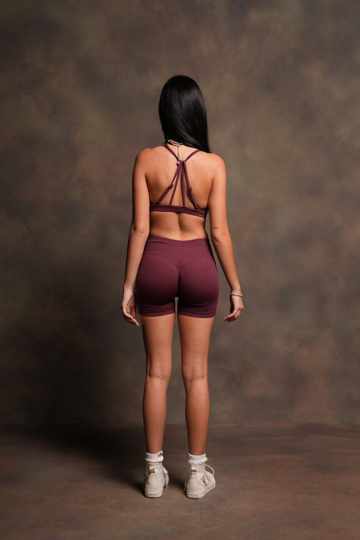 Wolf Pyramid Evey Seamless Shorts In Deep Cherry Red