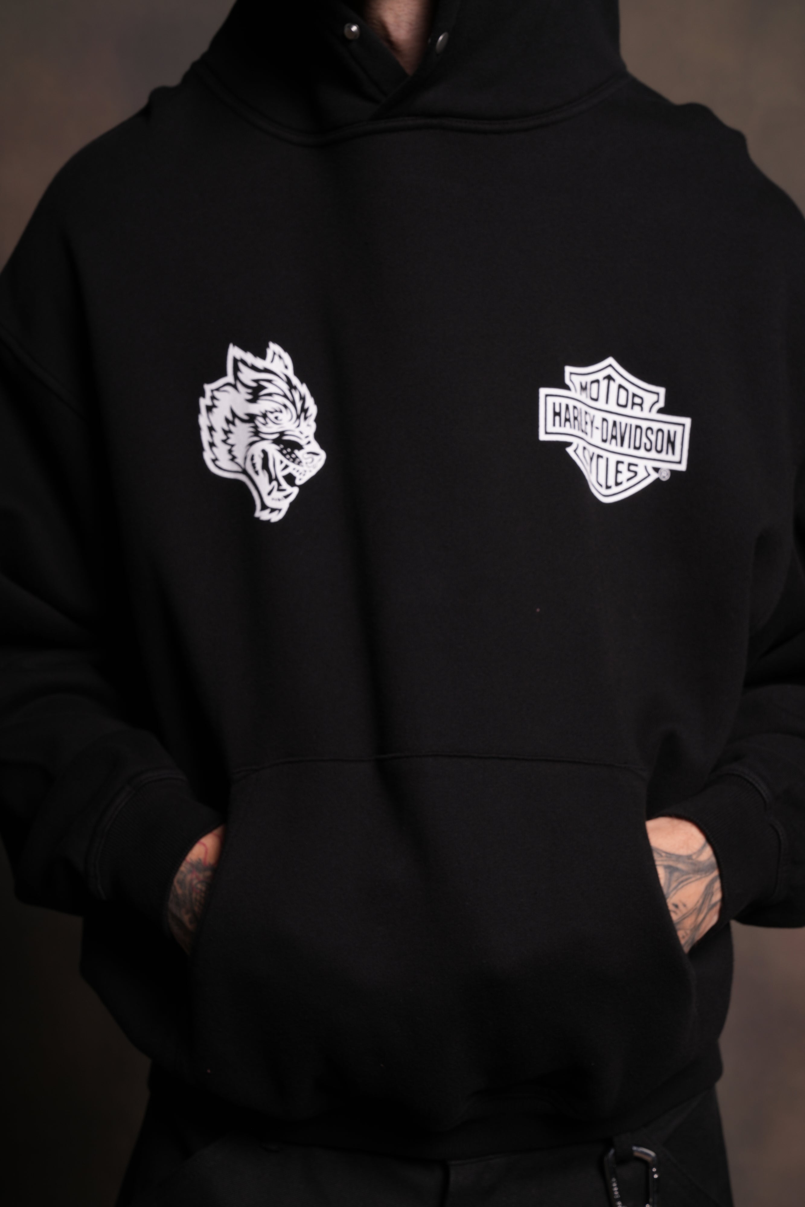 Harley-Davidson Wolves "Pierce" Hoodie in Black