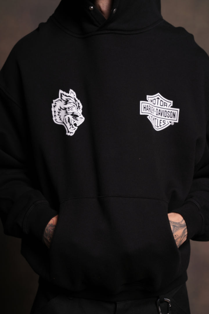 Harley-Davidson Wolves "Pierce" Hoodie in Black