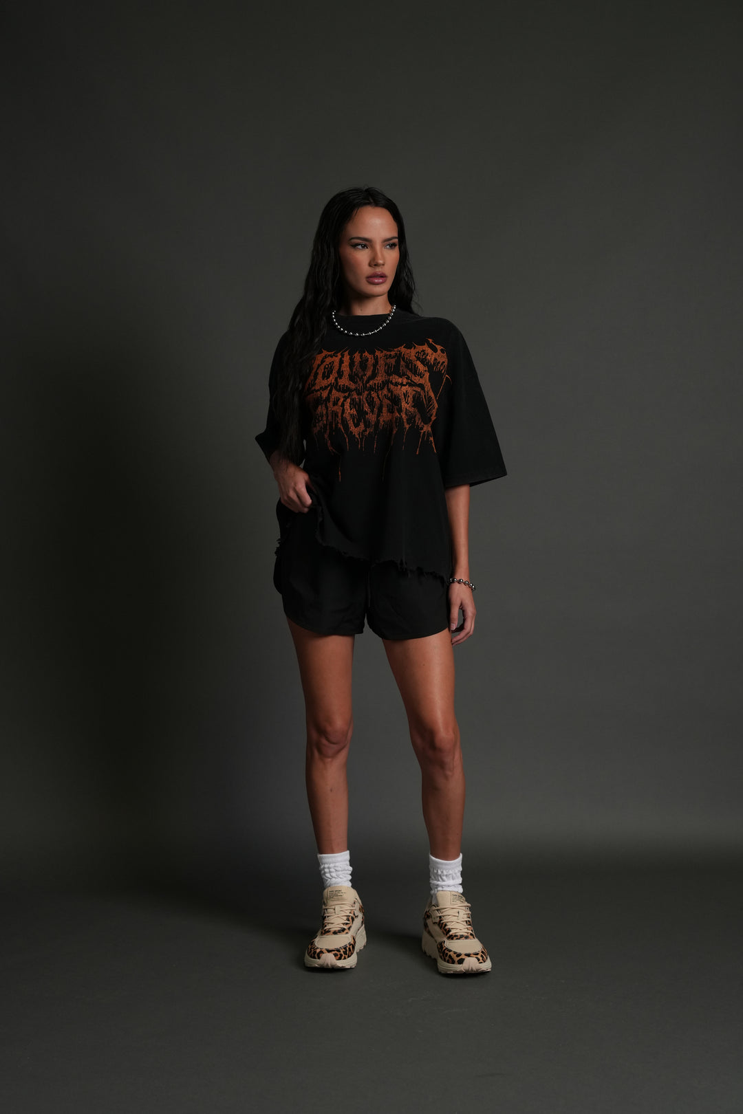 Drip Hesh Destroyed Grunge "Box Cut" Tee in Black