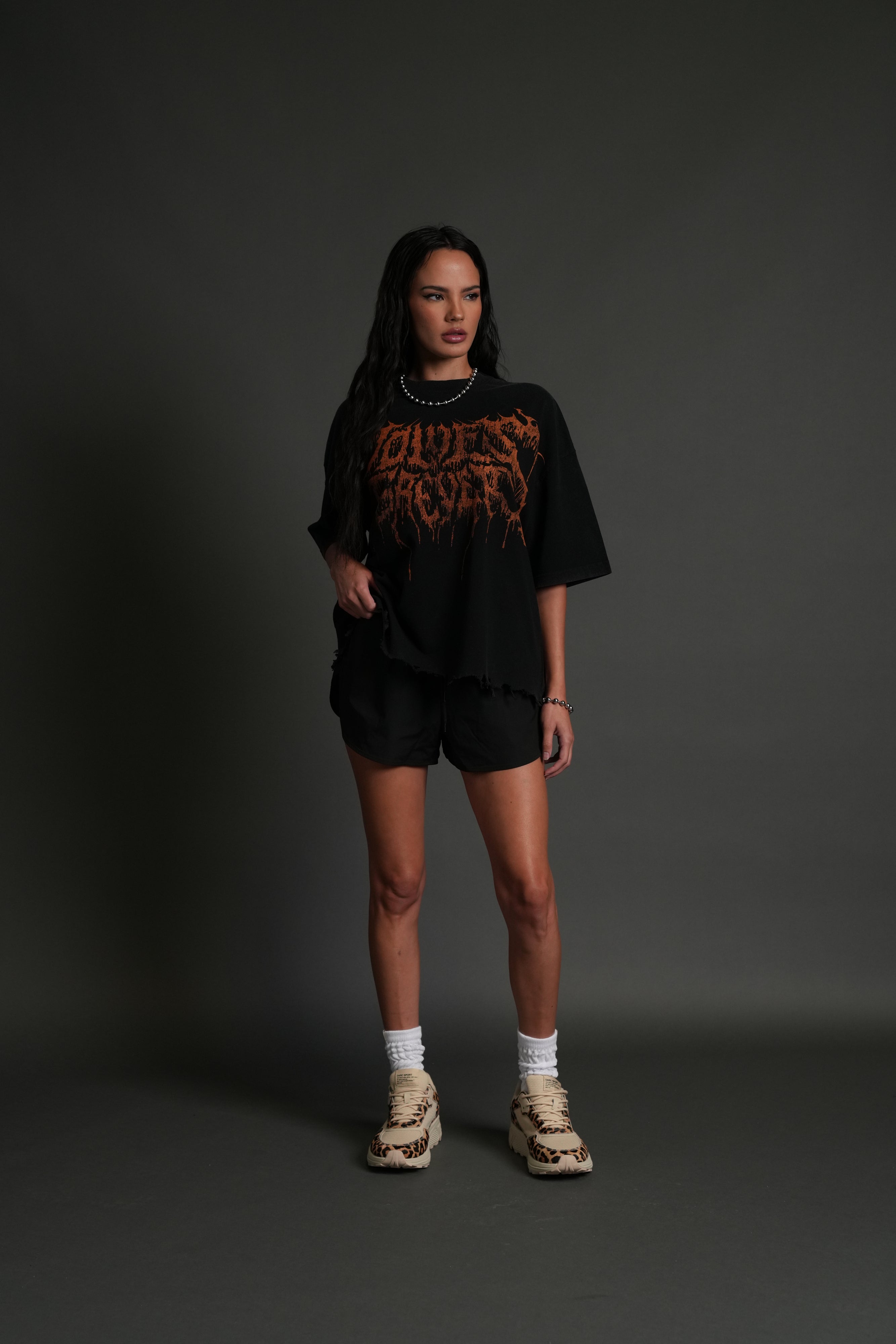 Drip Hesh Destroyed Grunge "Box Cut" Tee in Black