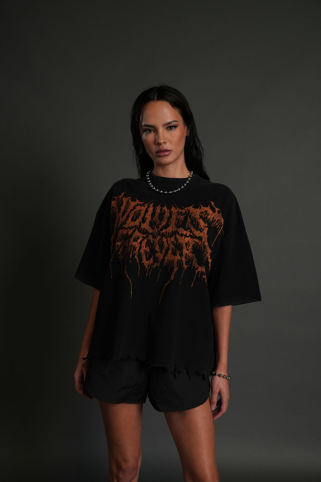 Drip Hesh Destroyed Grunge "Box Cut" Tee in Black