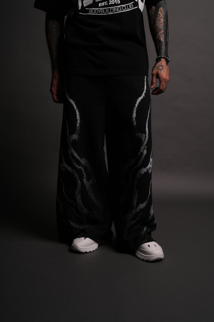 Darc Flame Oversized Omen Sweat Pants in Black