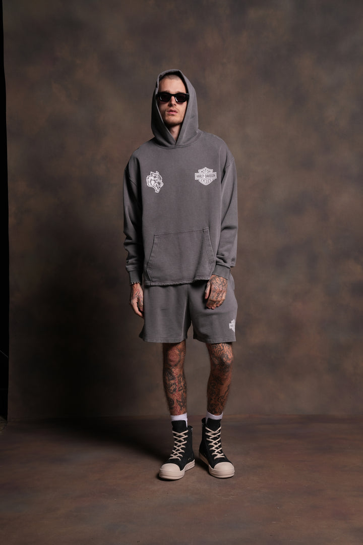 Harley-Davidson Wolves "Moaty" Hoodie in Slate Gray