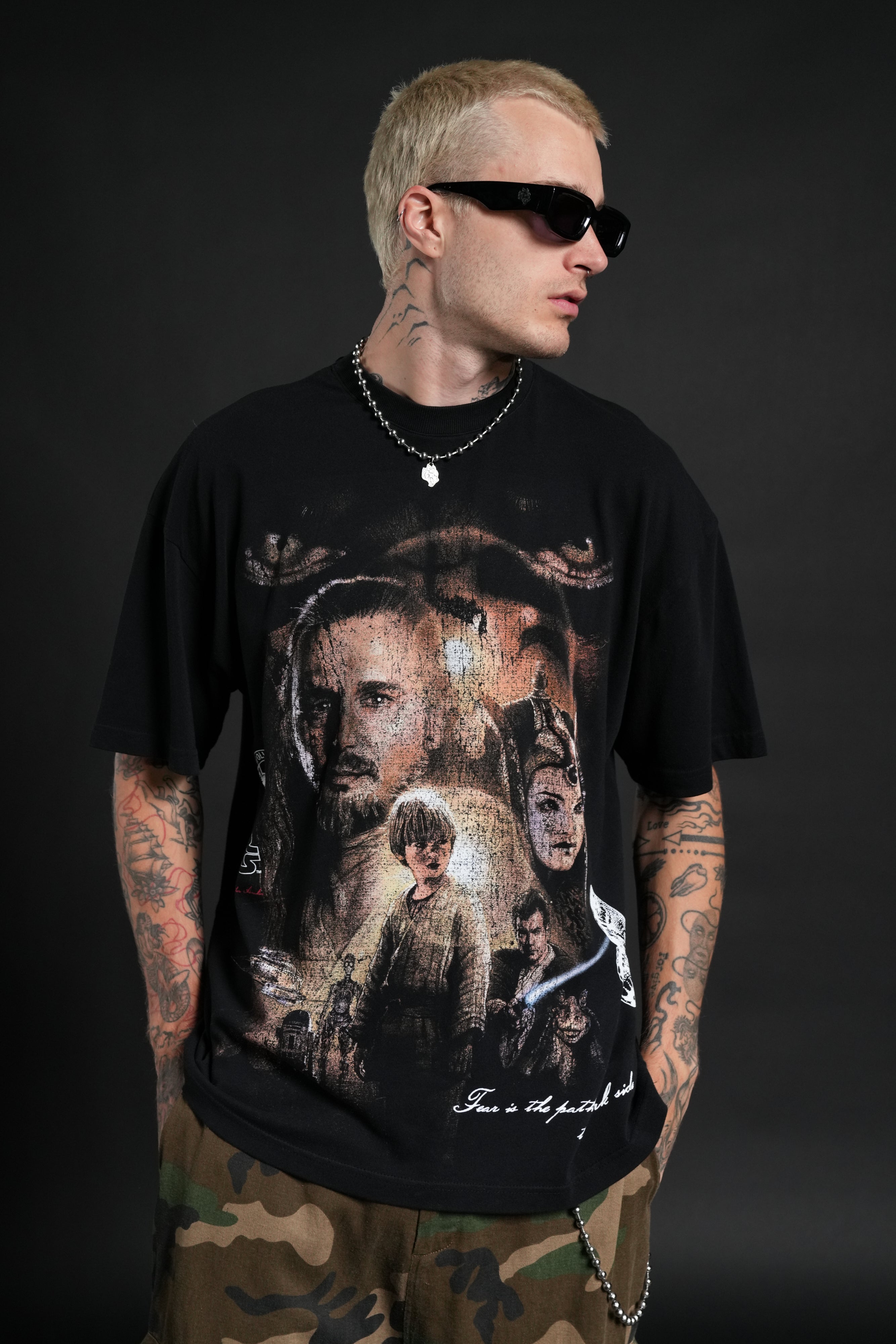 The Phantom Menace "Side-By-Side" Series Premium Tee in Black