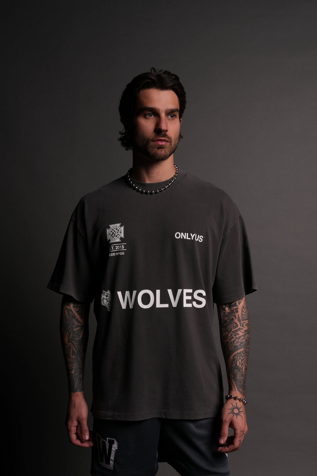 Fearless V2 "Premium" Oversized Tee in Wolf Gray