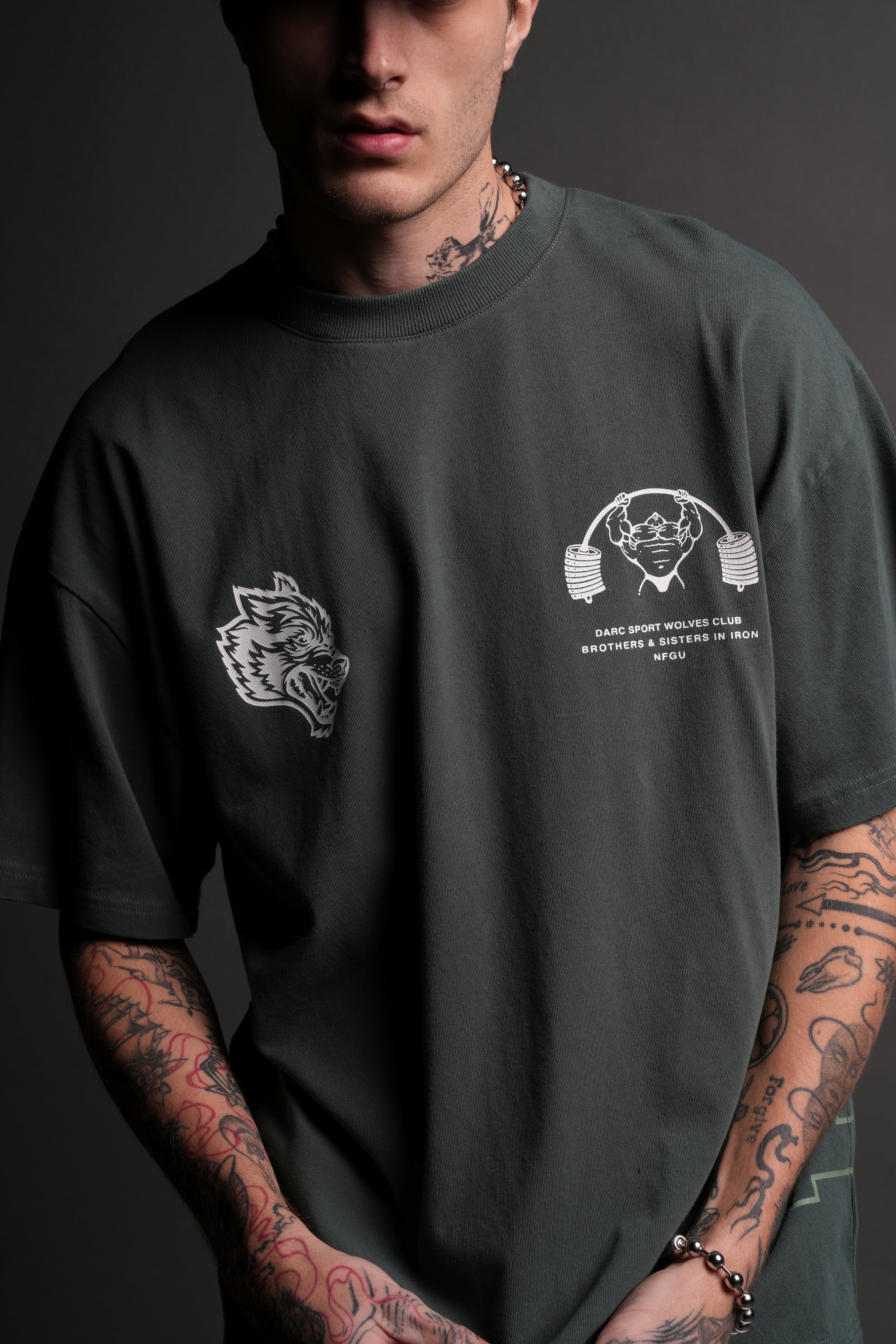 Powerhouse Forever "Premium" Oversized Tee in Norse Green