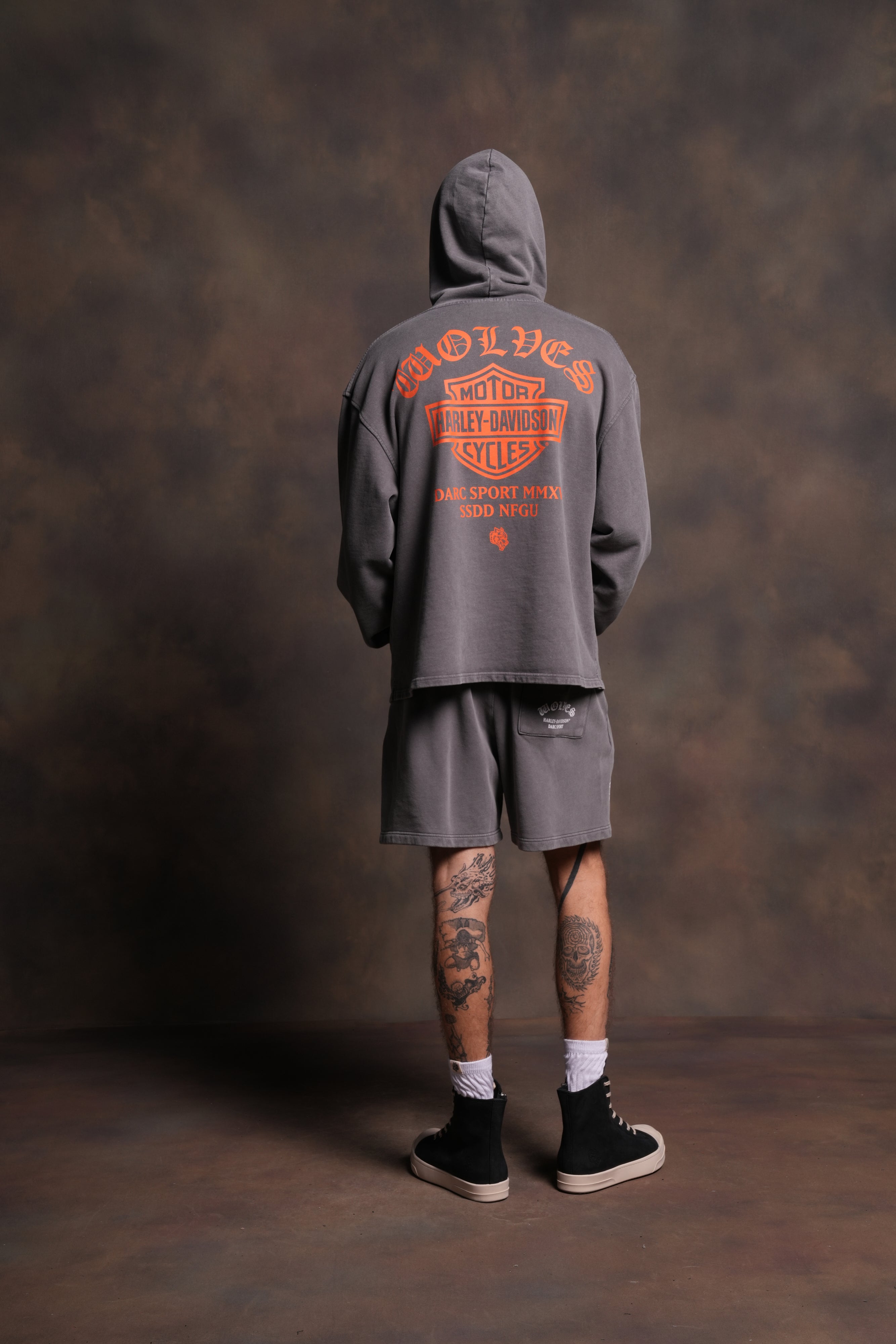 Harley-Davidson Wolves "Moaty" Hoodie in Slate Gray