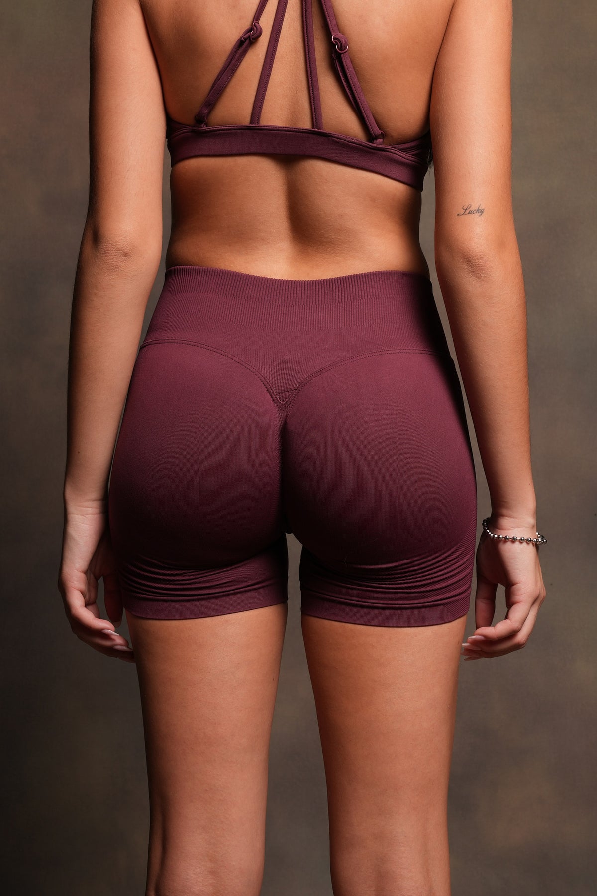 Wolf Pyramid Evey Seamless Shorts In Deep Cherry Red
