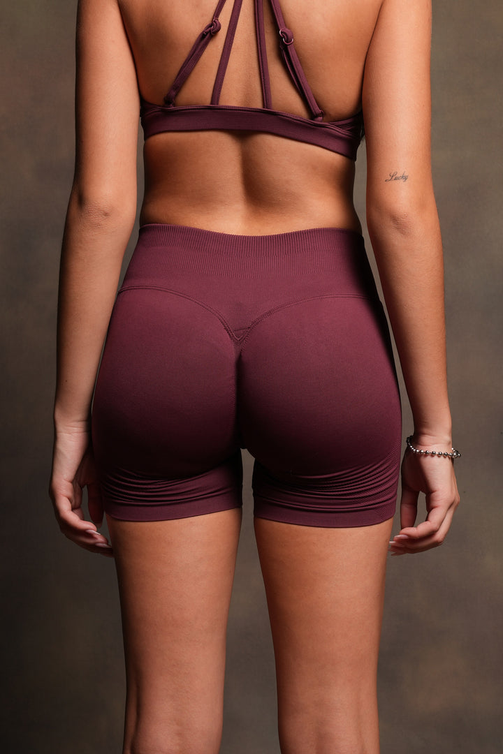 Wolf Pyramid Evey Seamless Shorts In Deep Cherry Red