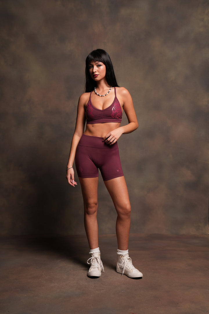 Wolf Pyramid Evey Seamless Shorts In Deep Cherry Red