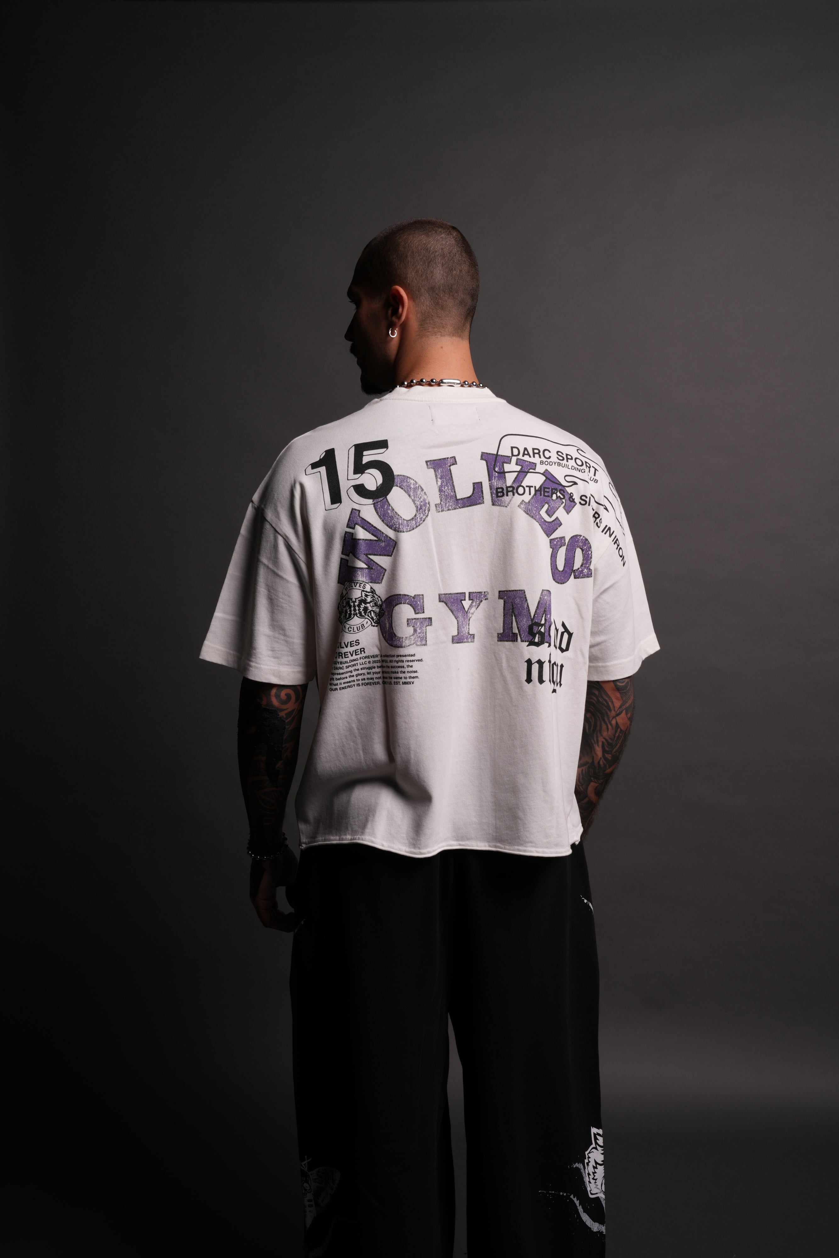 Wolves Gym V2 Premium Raw Hem "Box Cut" Tee in Cream