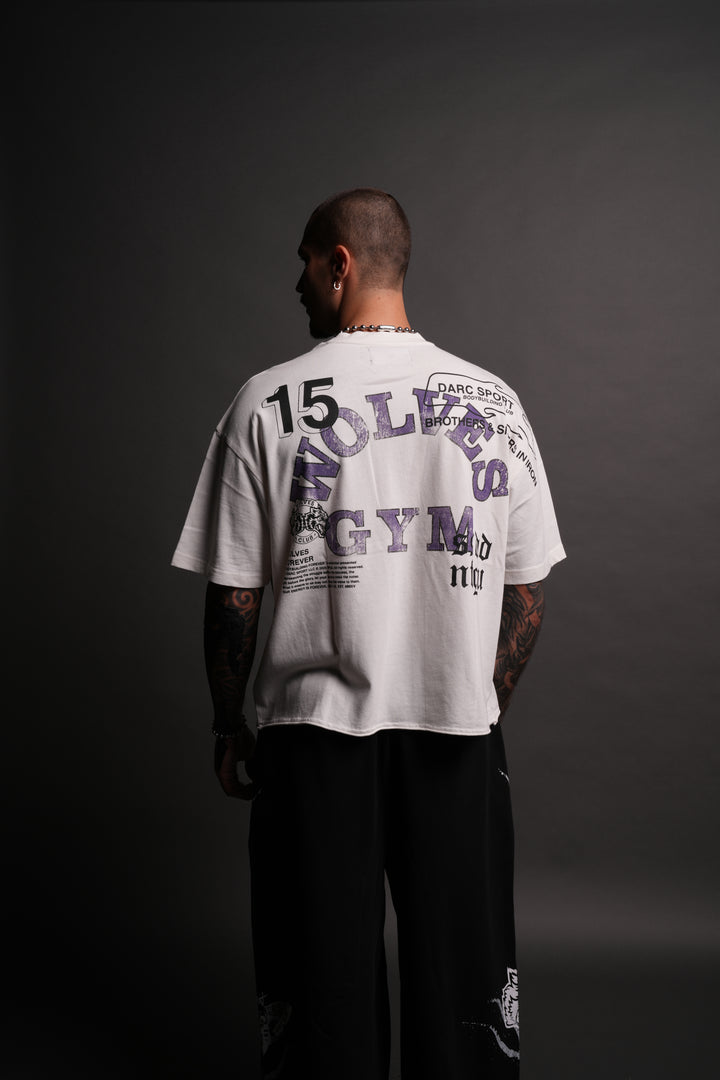 Wolves Gym V2 Premium Raw Hem "Box Cut" Tee in Cream