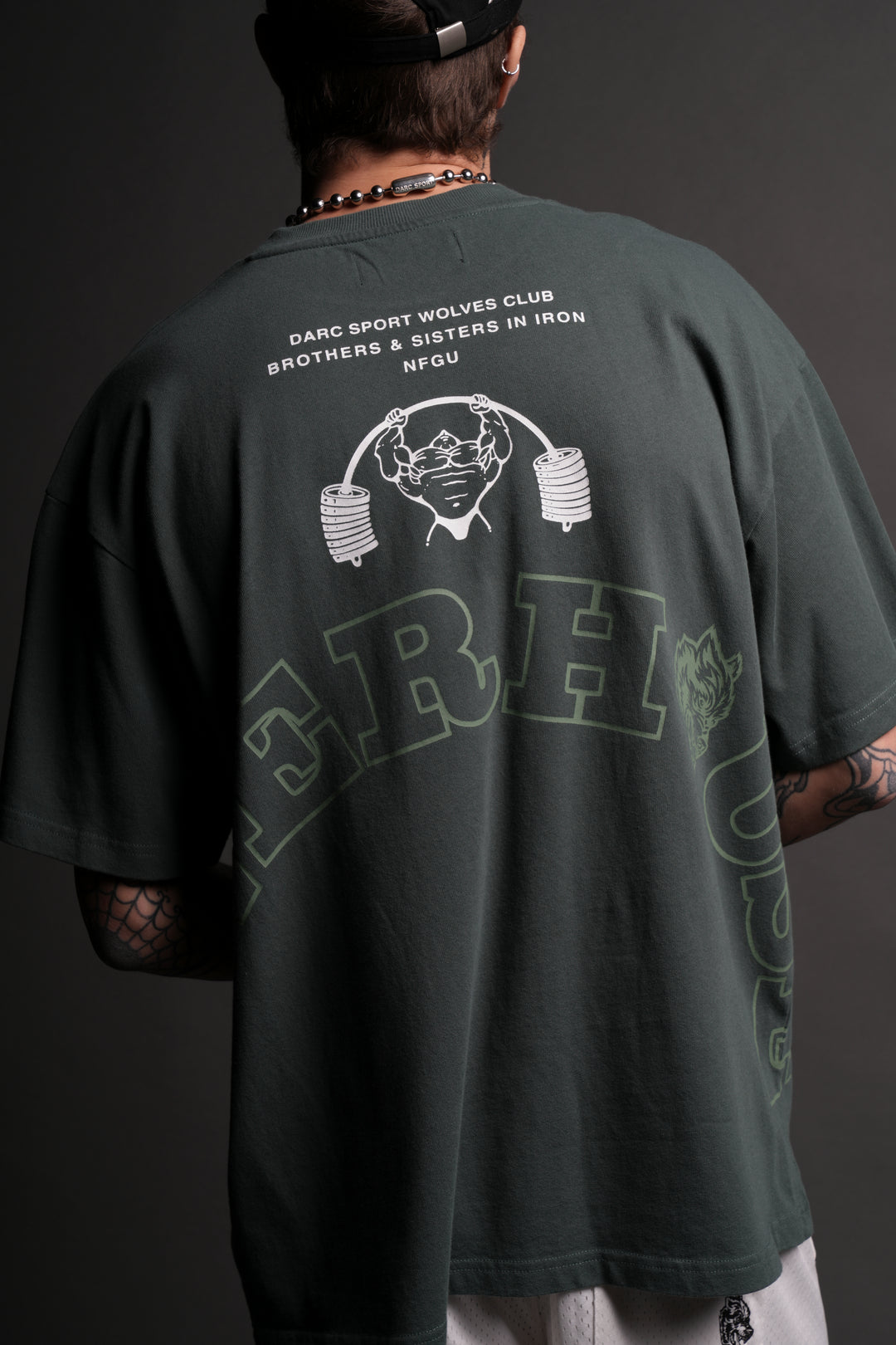 Powerhouse Forever "Premium" Oversized Tee in Norse Green