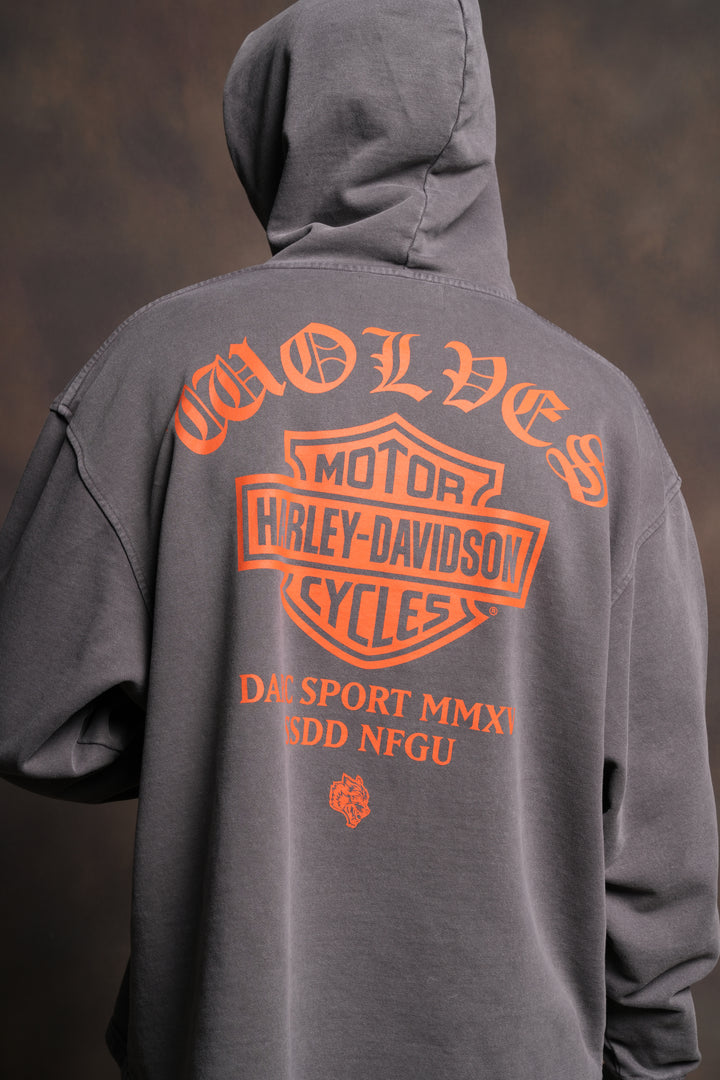 Harley-Davidson Wolves "Moaty" Hoodie in Slate Gray