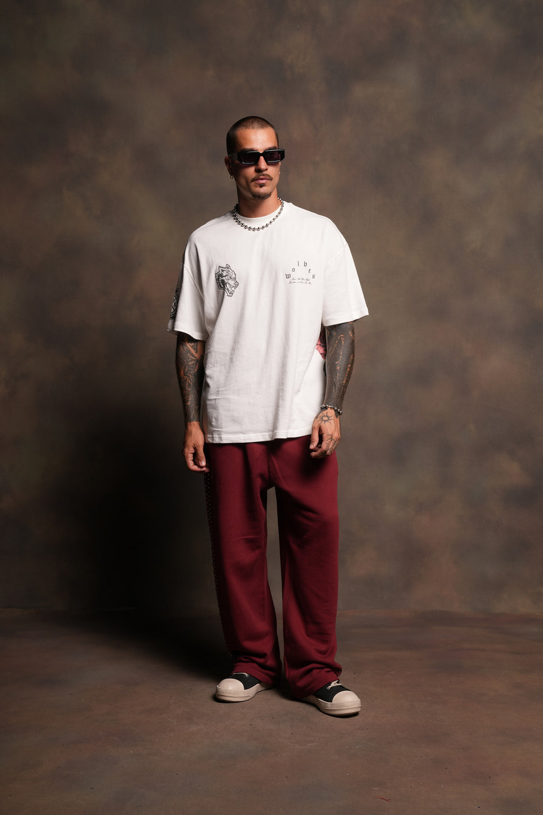 Stud Muerto Baggier Bigelow Sweat Pants In Cherry Red